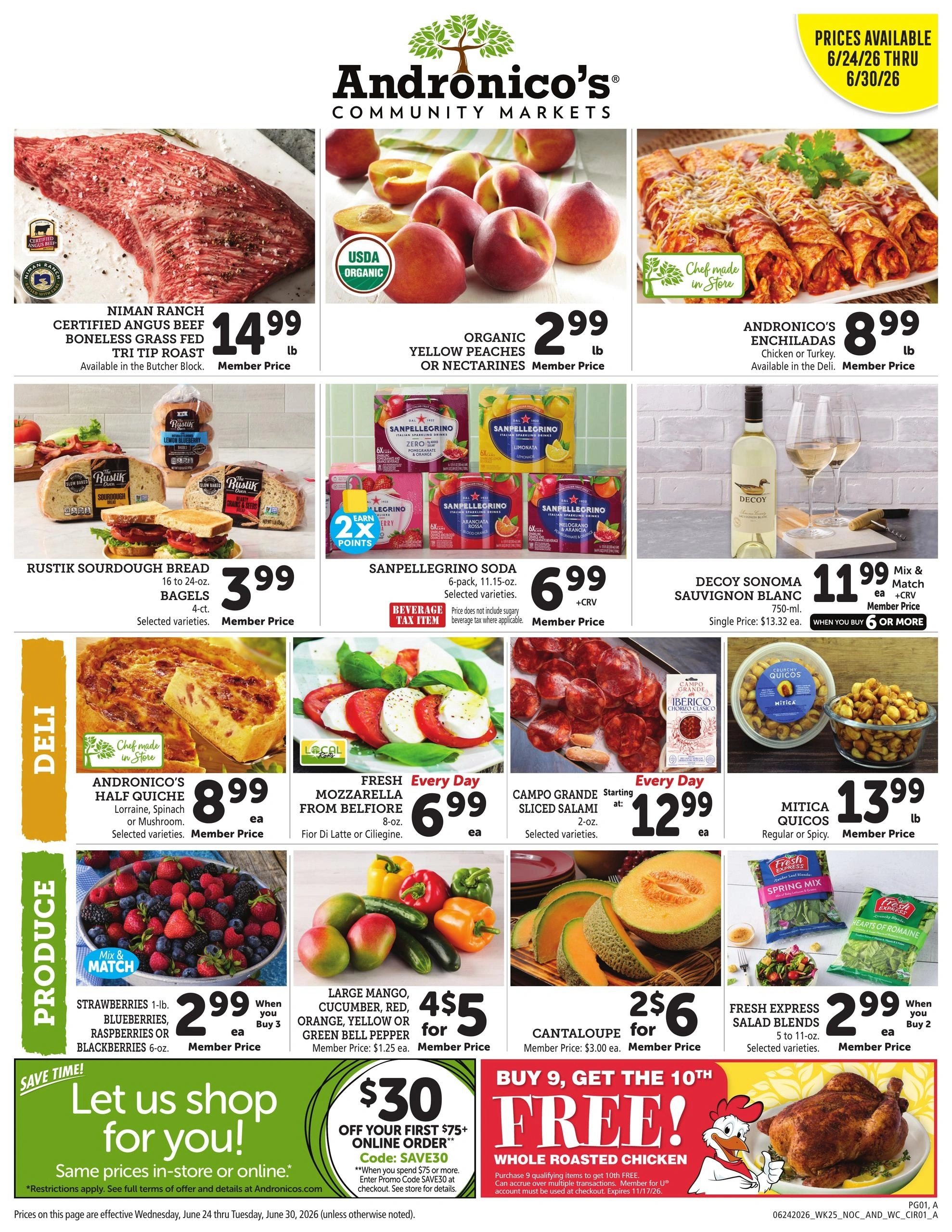 Andronico's Community Markets flyer page 1