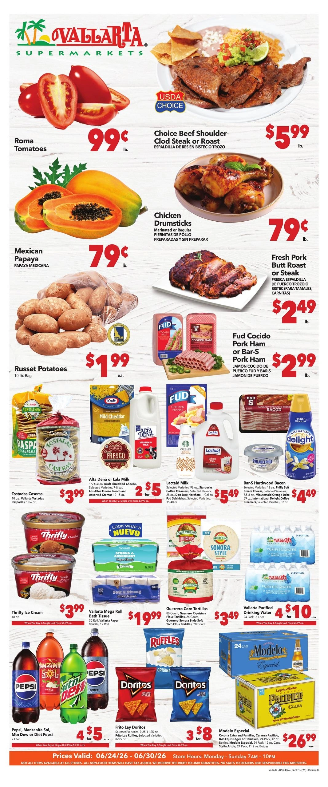 Vallarta Supermarkets flyer page 1