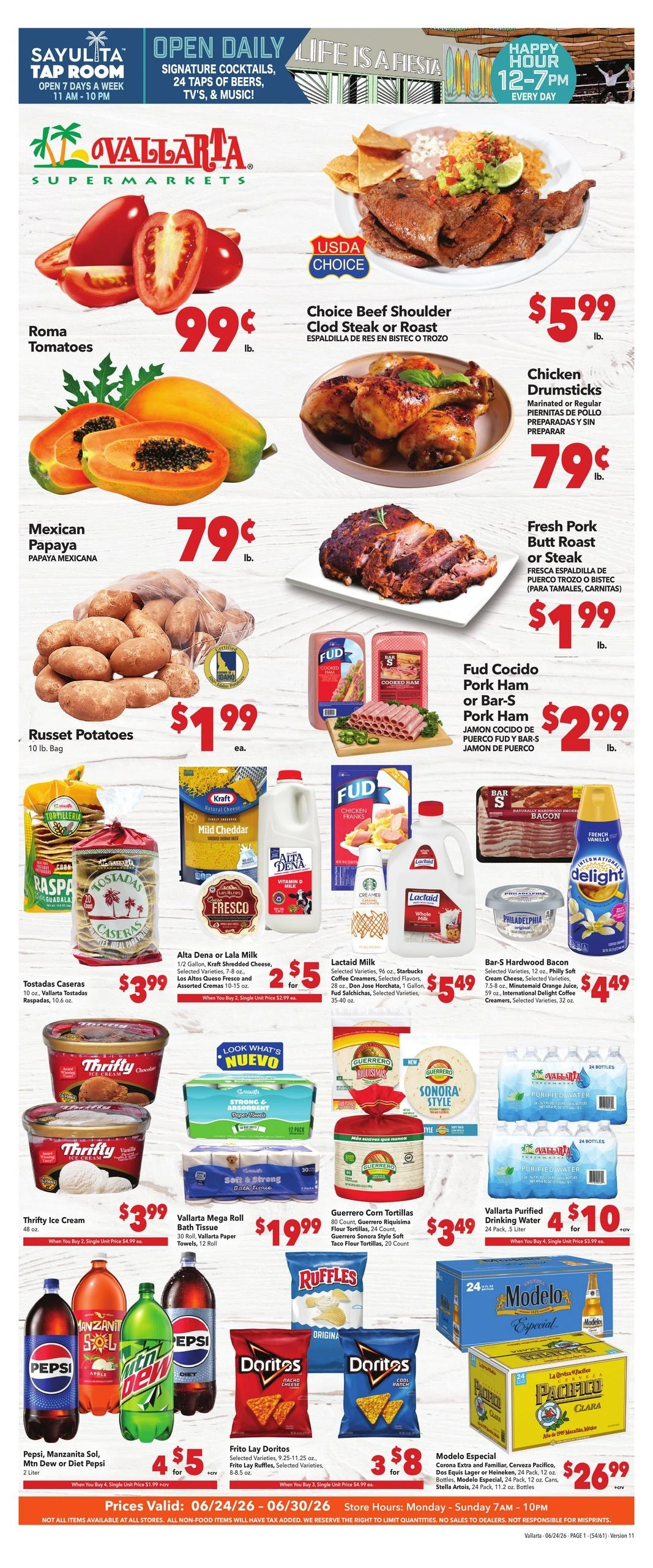 Vallarta Supermarkets flyer page 1