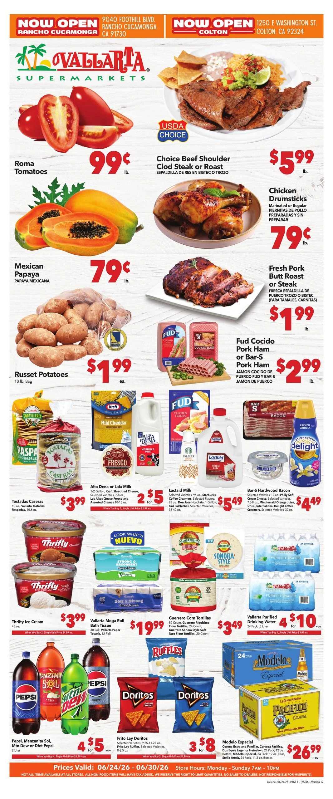 Vallarta Supermarkets flyer page 1