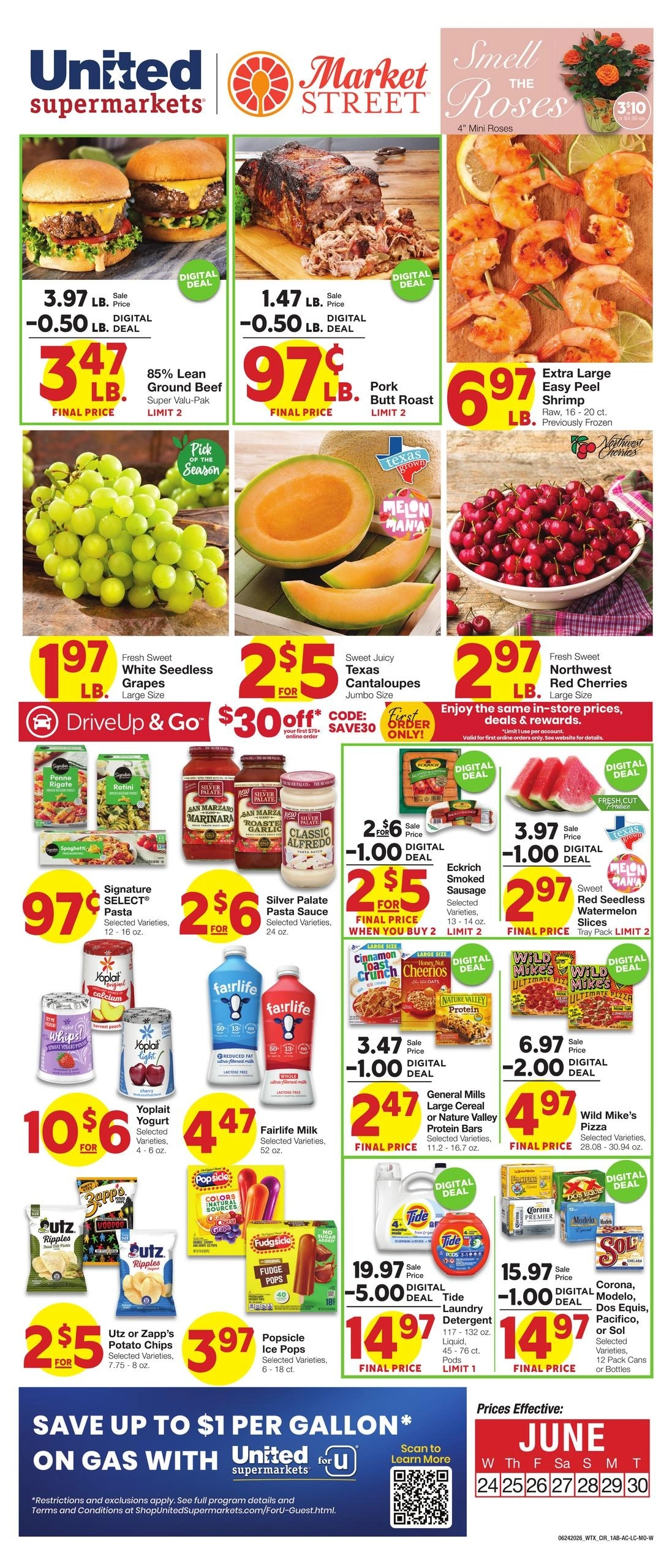 United Supermarkets flyer page 1