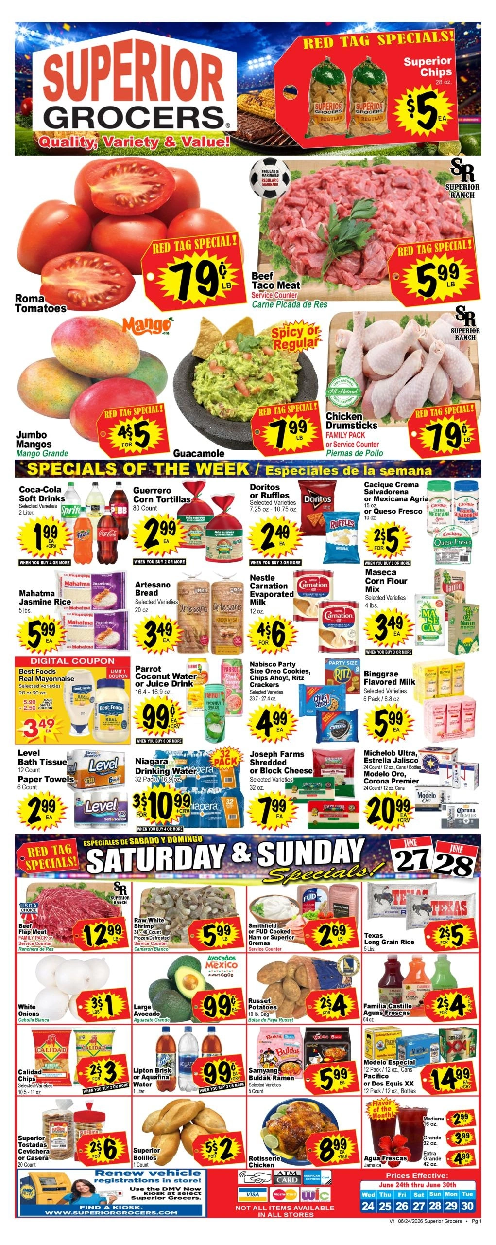 Superior Grocers flyer page 1