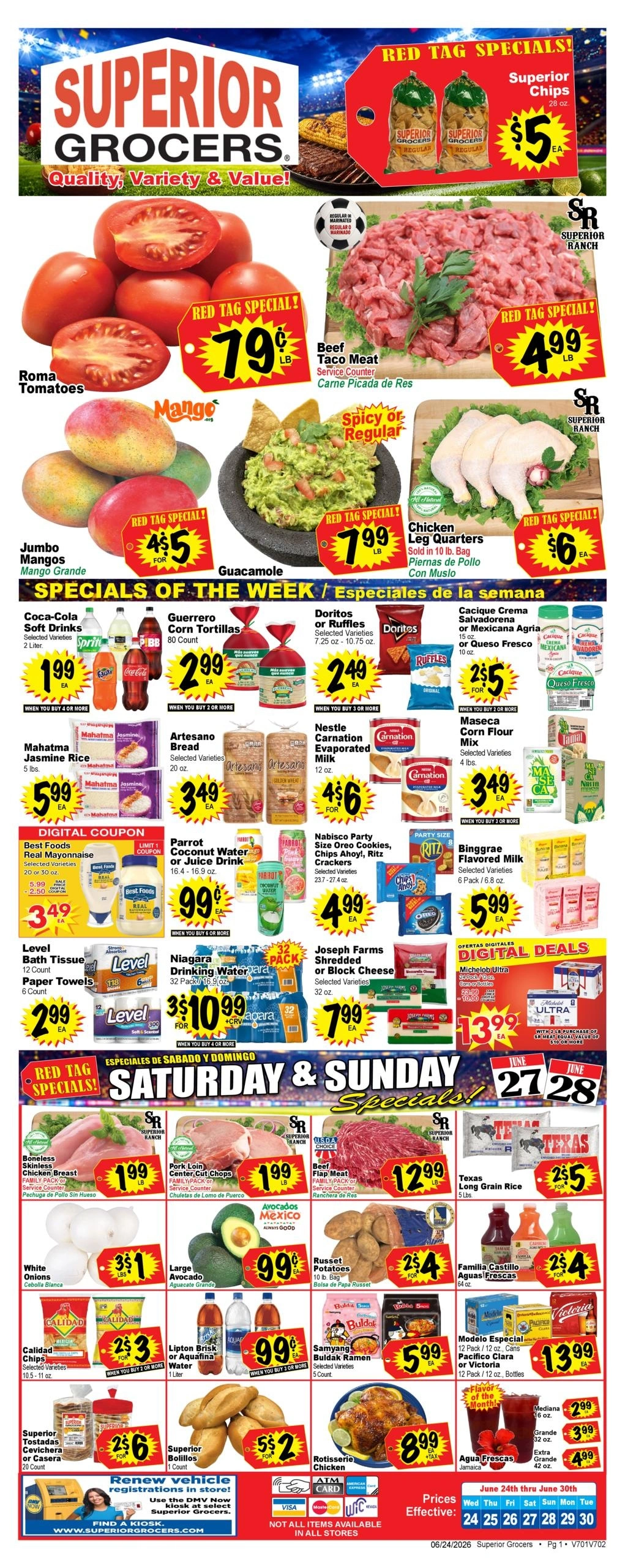 Superior Grocers flyer page 1