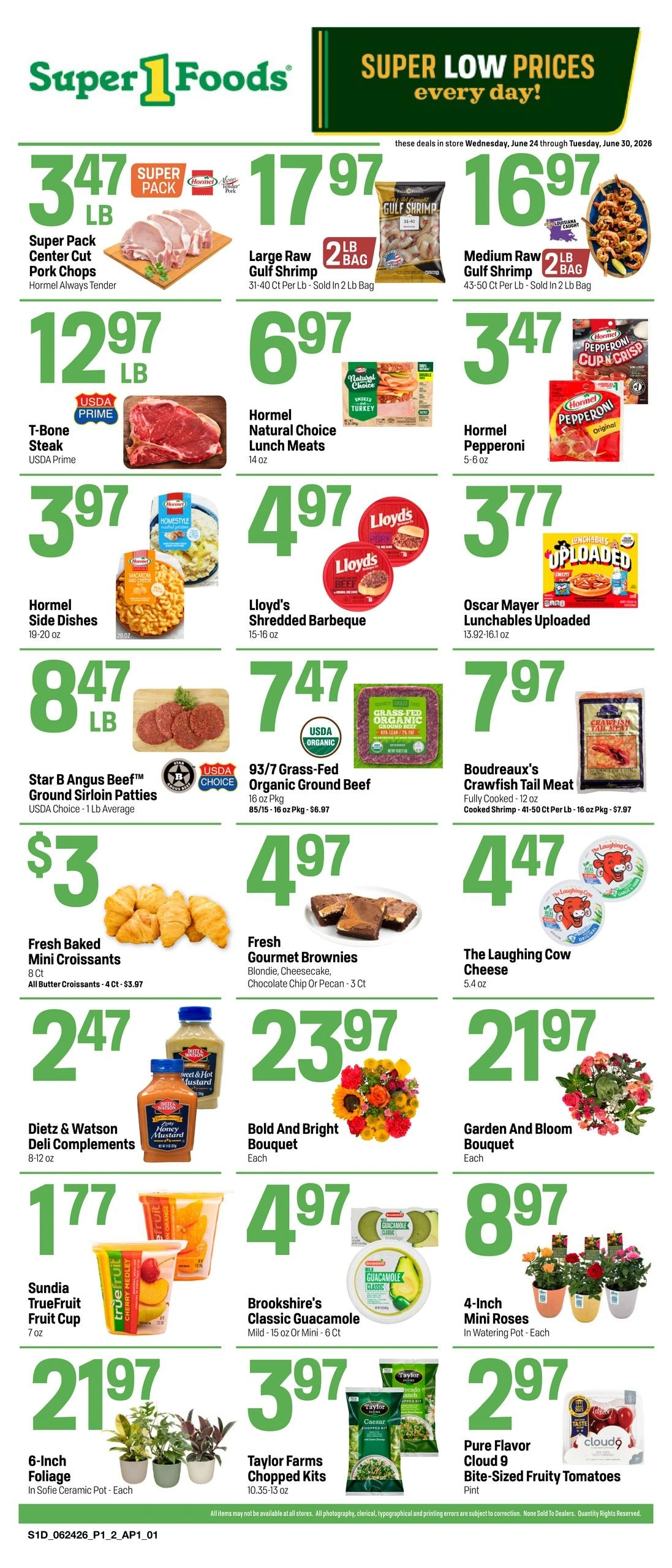 Super 1 Foods & Discount Pharmacy flyer page 1