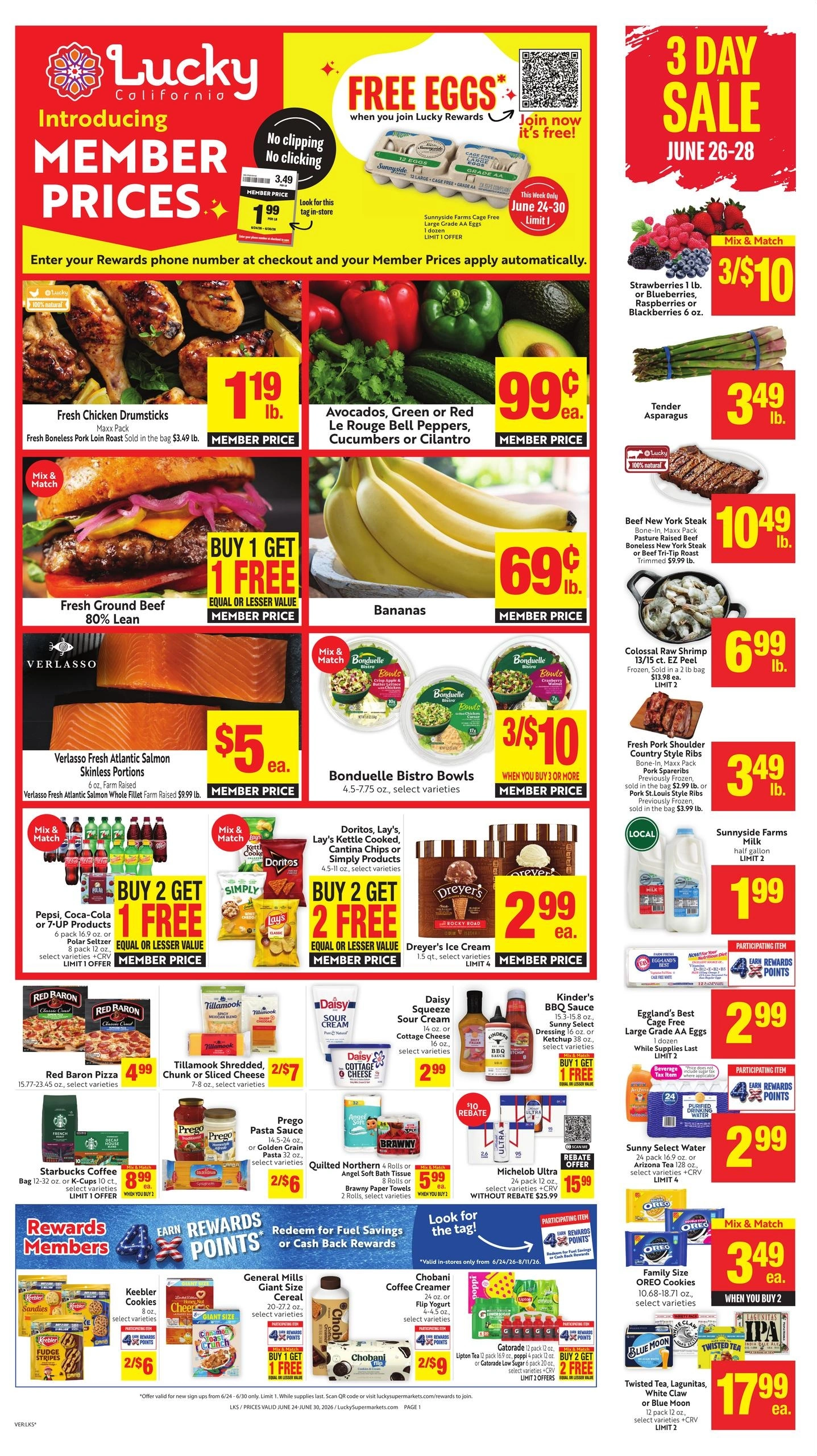 Lucky Supermarkets flyer page 1