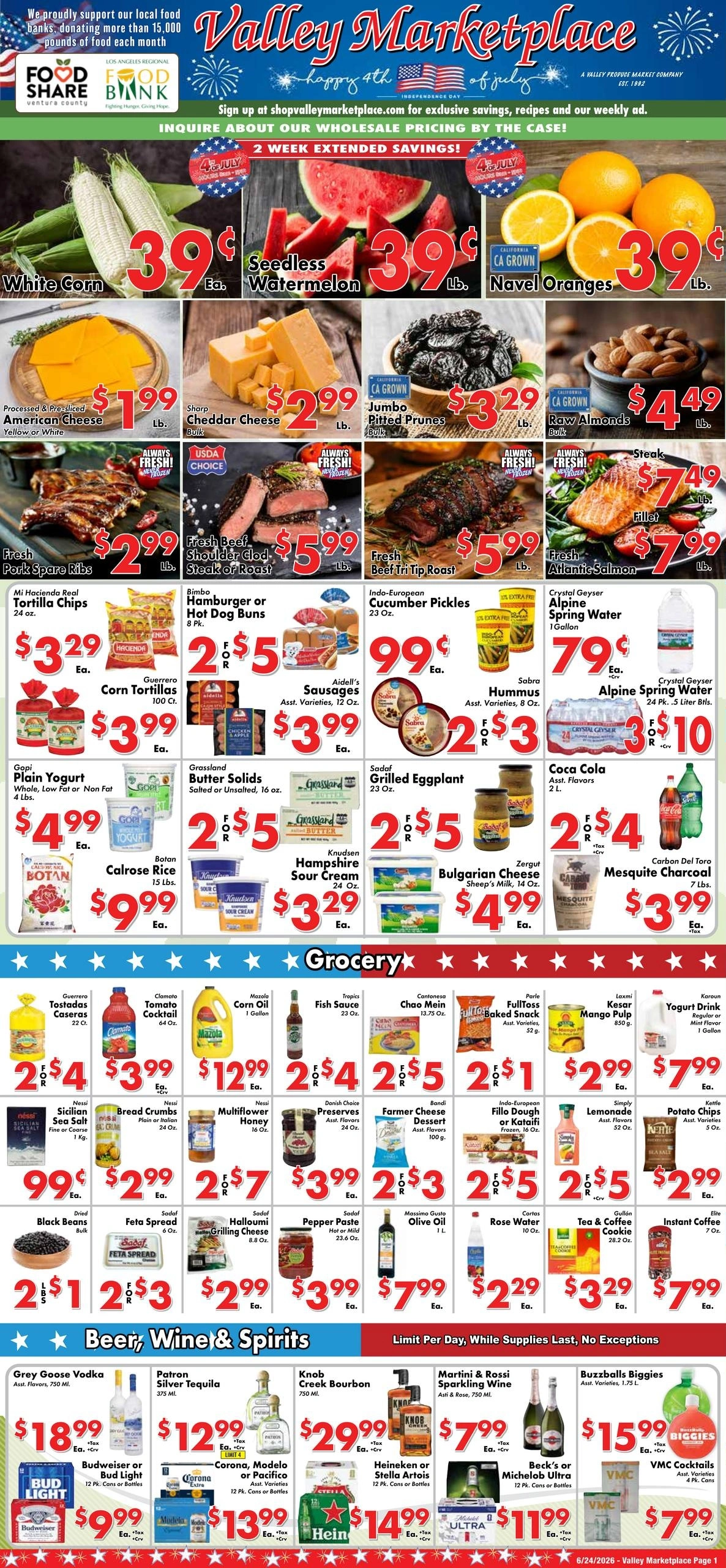 Valley Marketplace flyer page 1