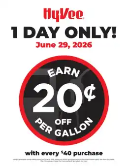 Hy-Vee 1 Day Only!