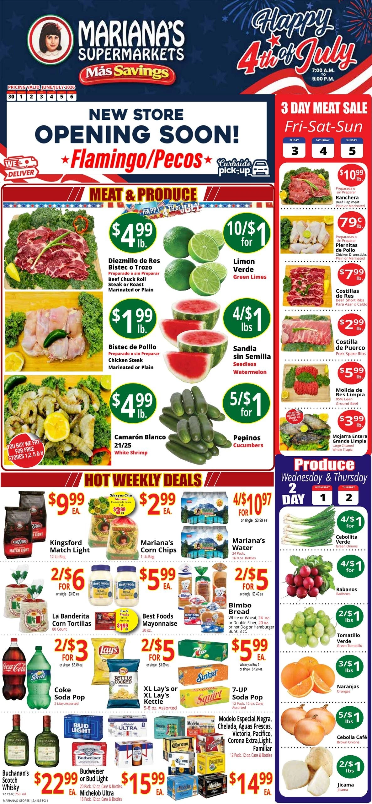 Mariana's Supermarkets flyer page 1