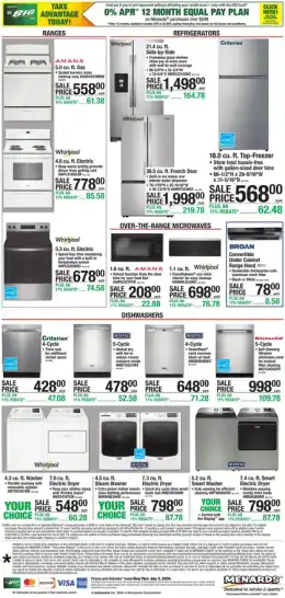 Menards Appliance Event