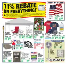 Menards 11% Rebate* Sale