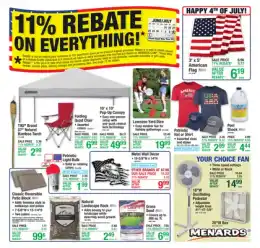 Menards 11% Rebate* Sale