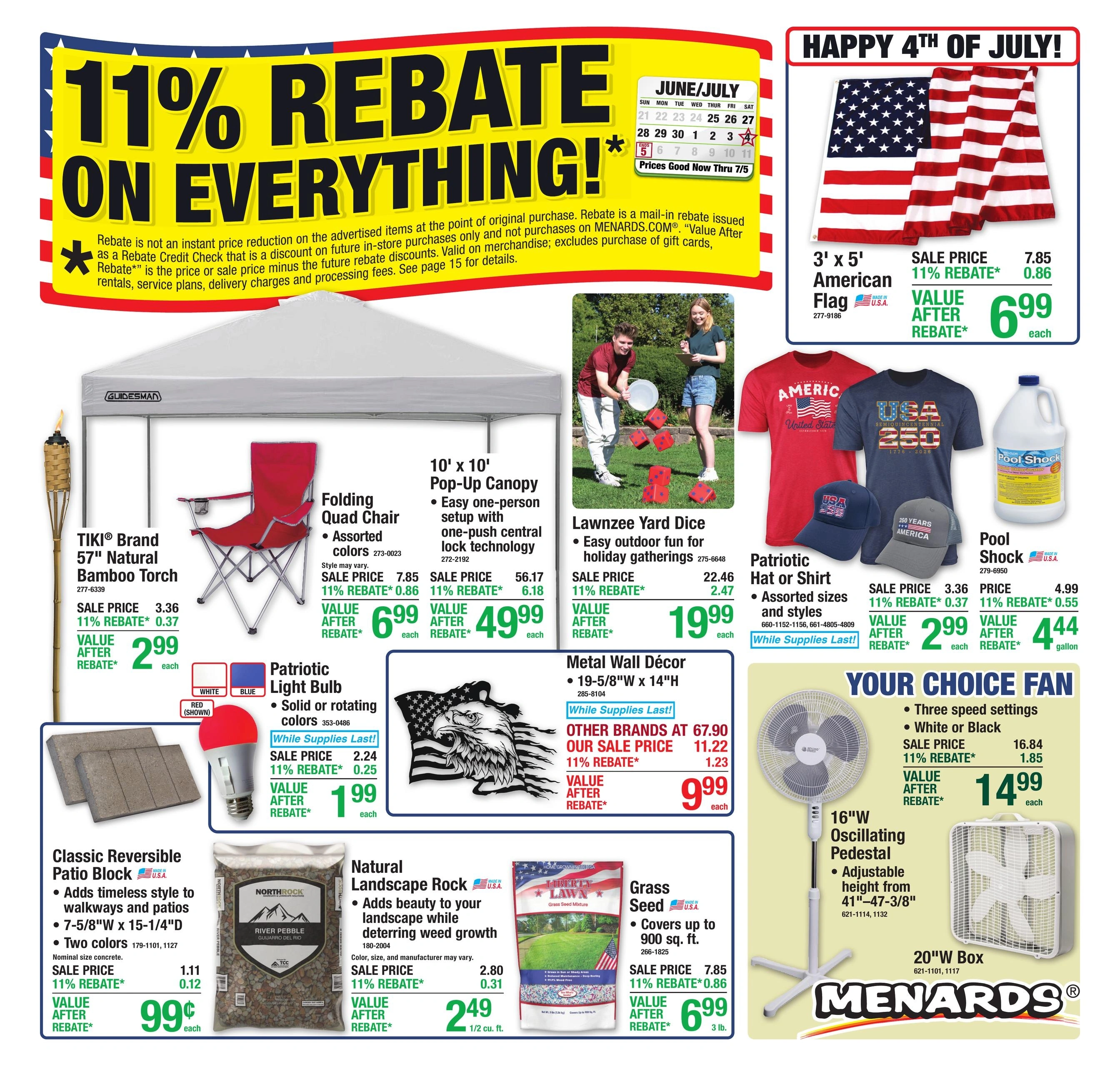 Menards flyer page 1