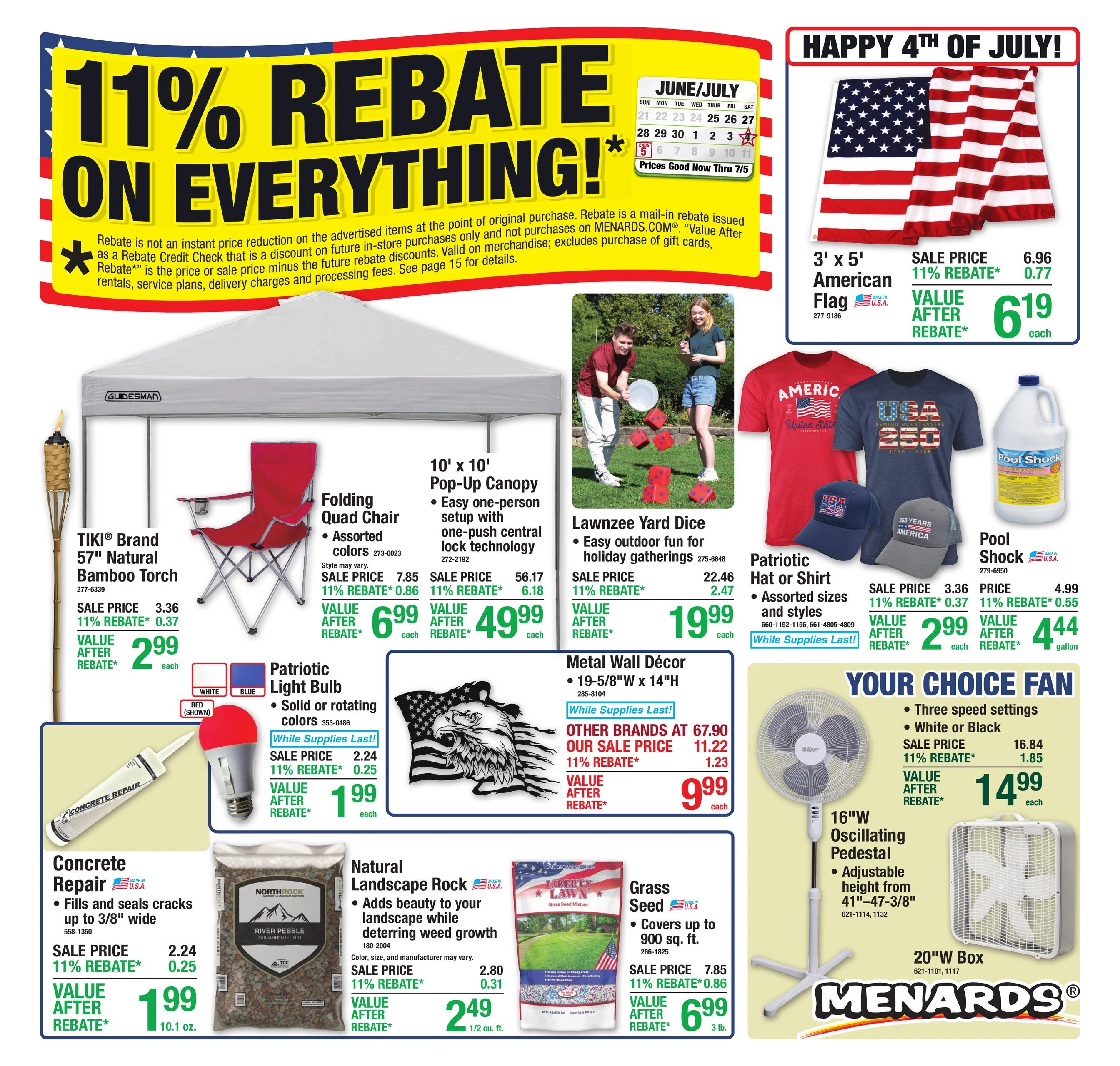 Menards flyer page 1