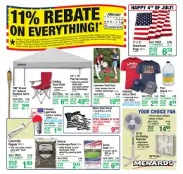 Menards 11% Rebate* Sale