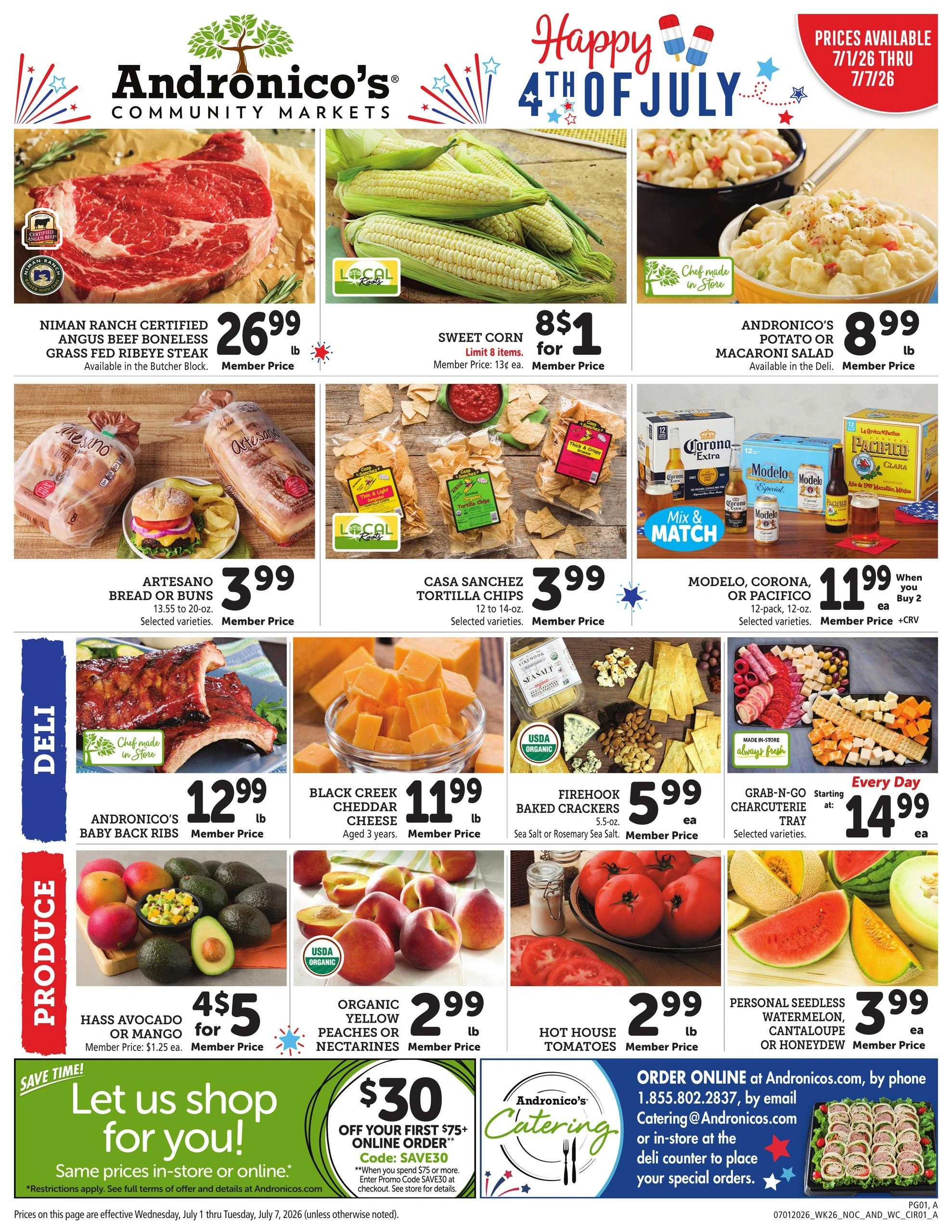 Andronico's Community Markets flyer page 1