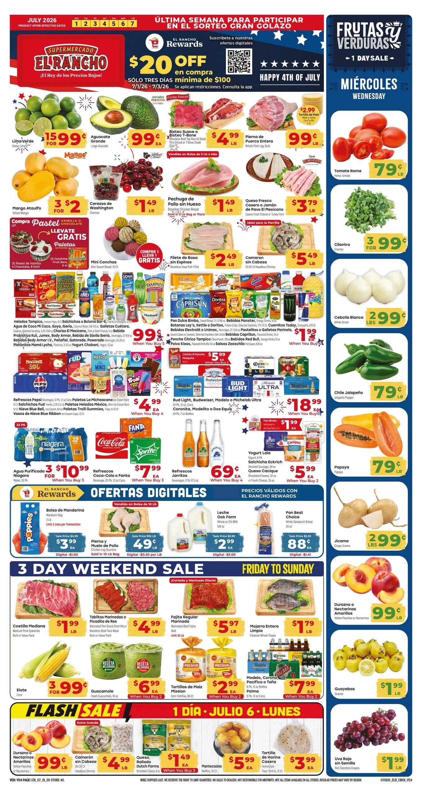El Rancho Supermercado flyer page 1