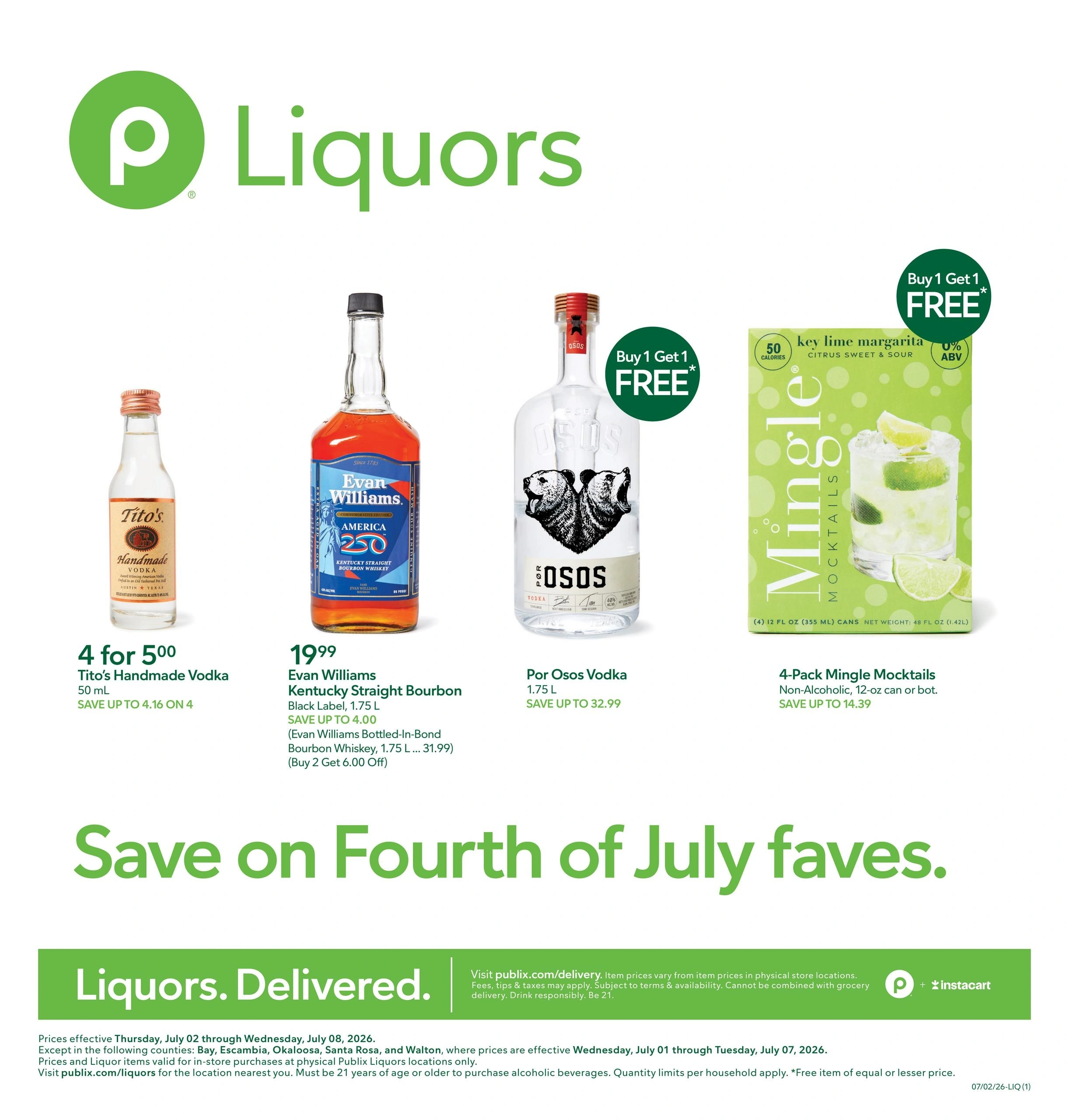 Publix Liquors flyer page 1