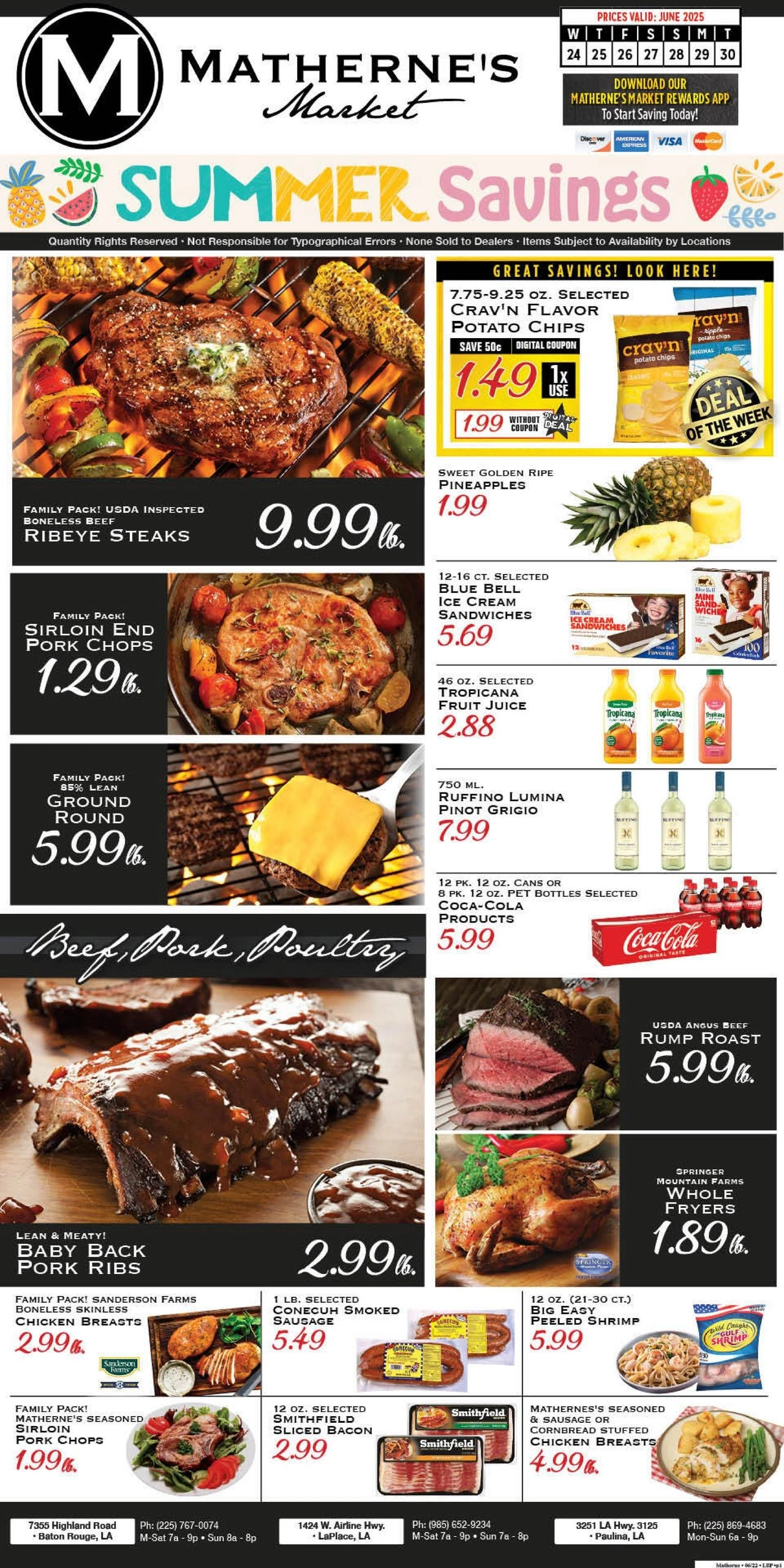 Matherne's Supermarket flyer page 1