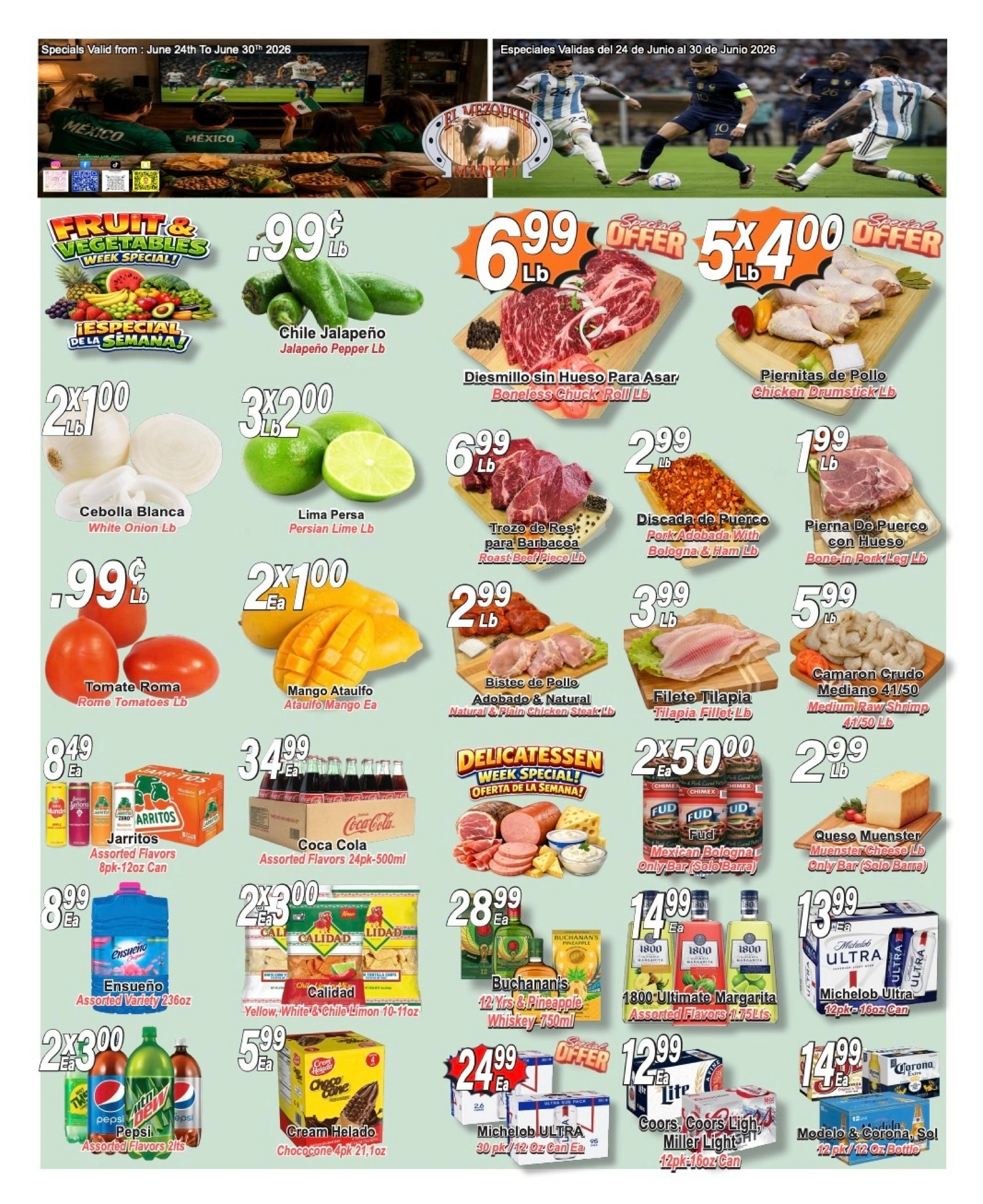 El Mezquite Market flyer page 1