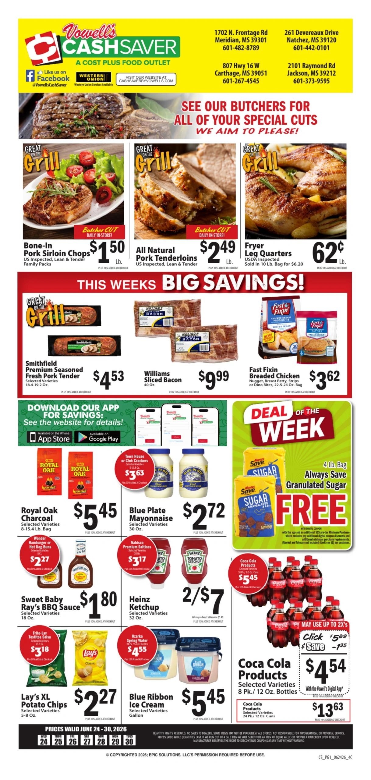 Vowell's CashSaver flyer page 1