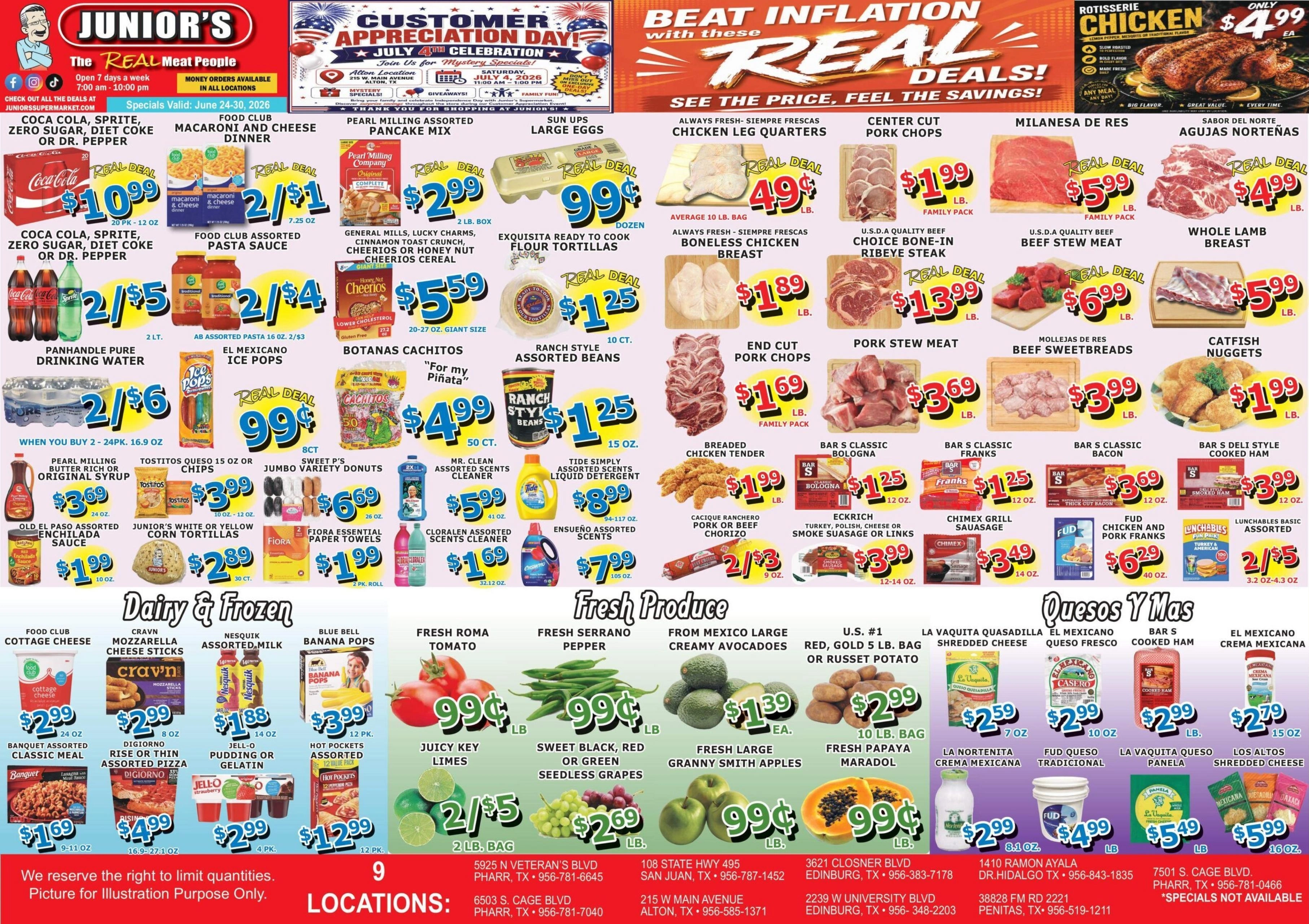 Junior's Supermarket flyer page 1