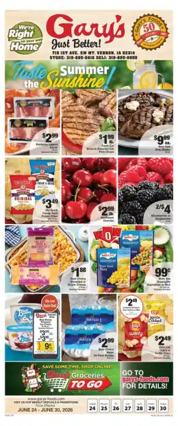 Gary's Foods Indexed Weekly