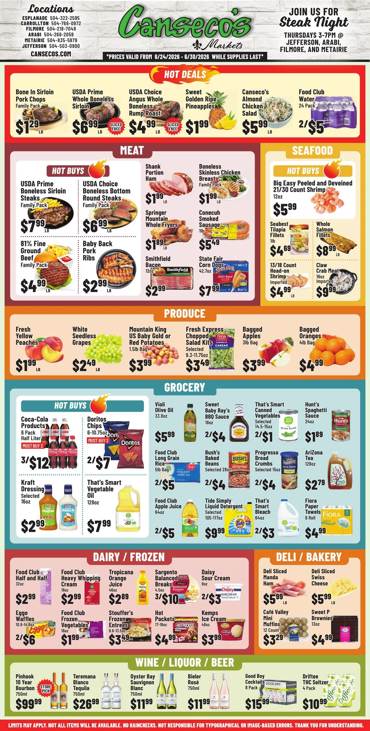 Canseco's Market flyer page 1
