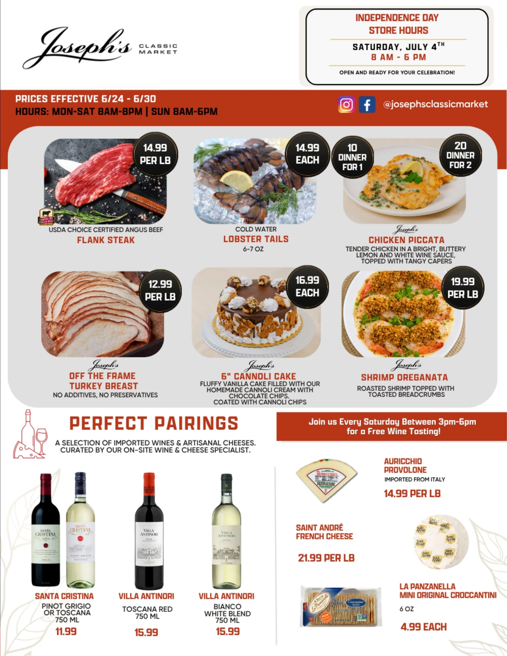 Joseph's Classic Market	 flyer page 1