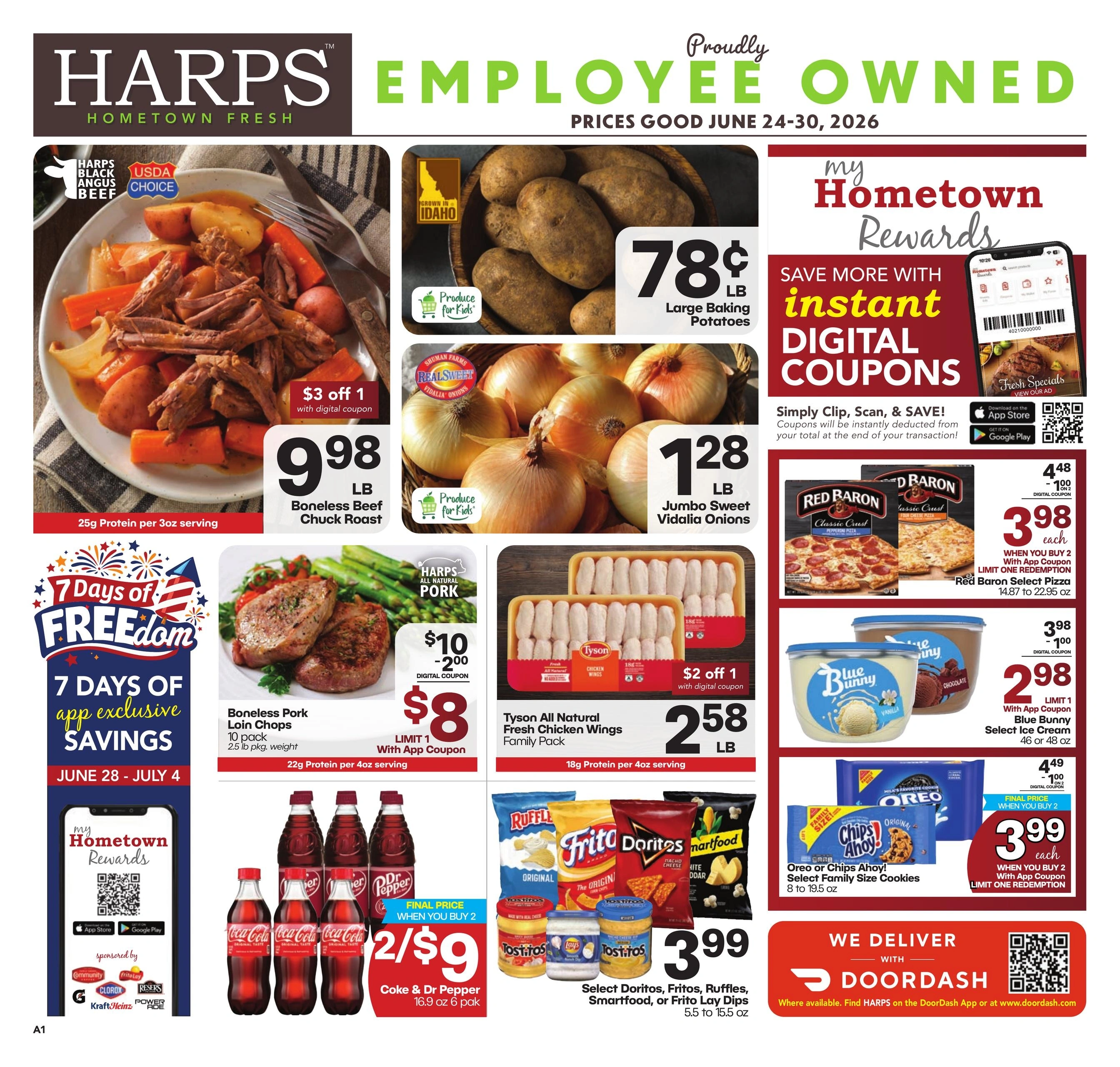 Harp's Foods flyer page 1