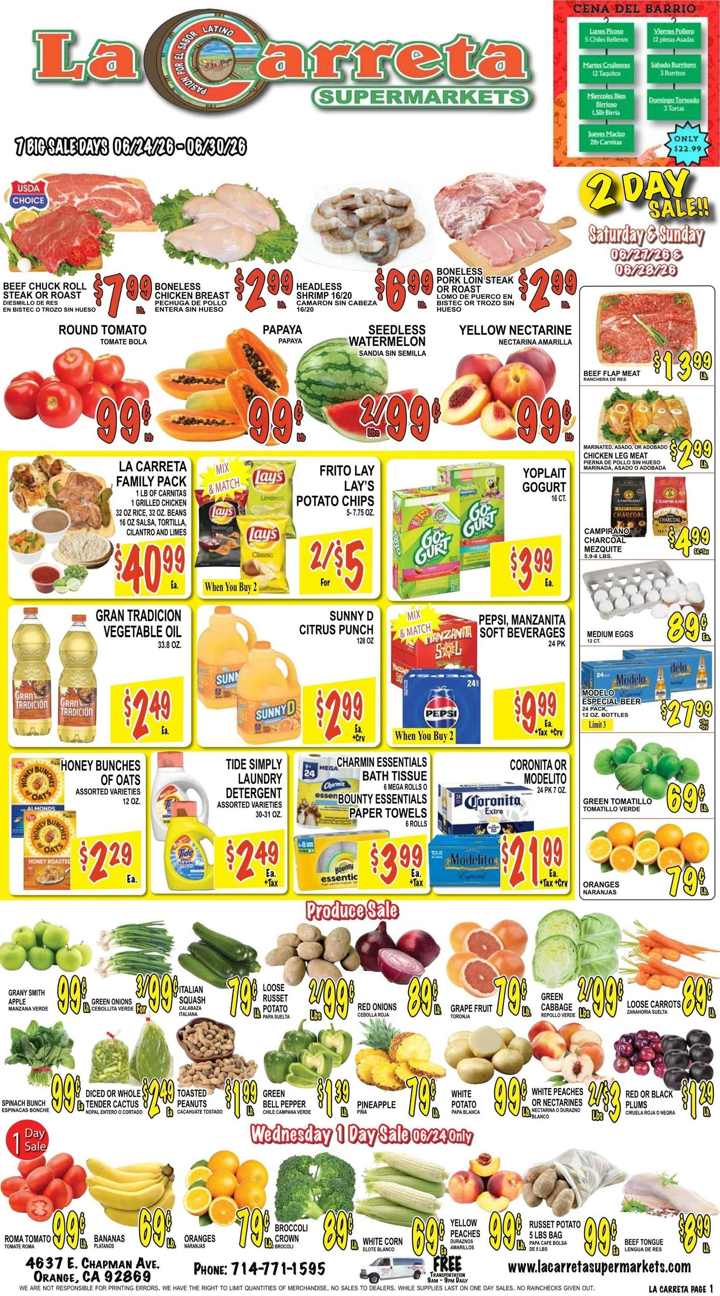 La Carreta Supermarkets flyer page 1