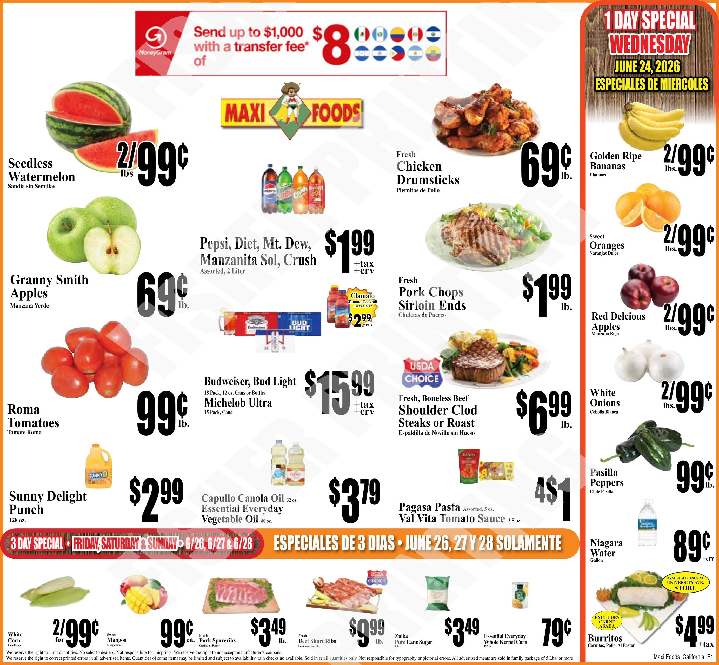Maxi Foods Markets flyer page 1