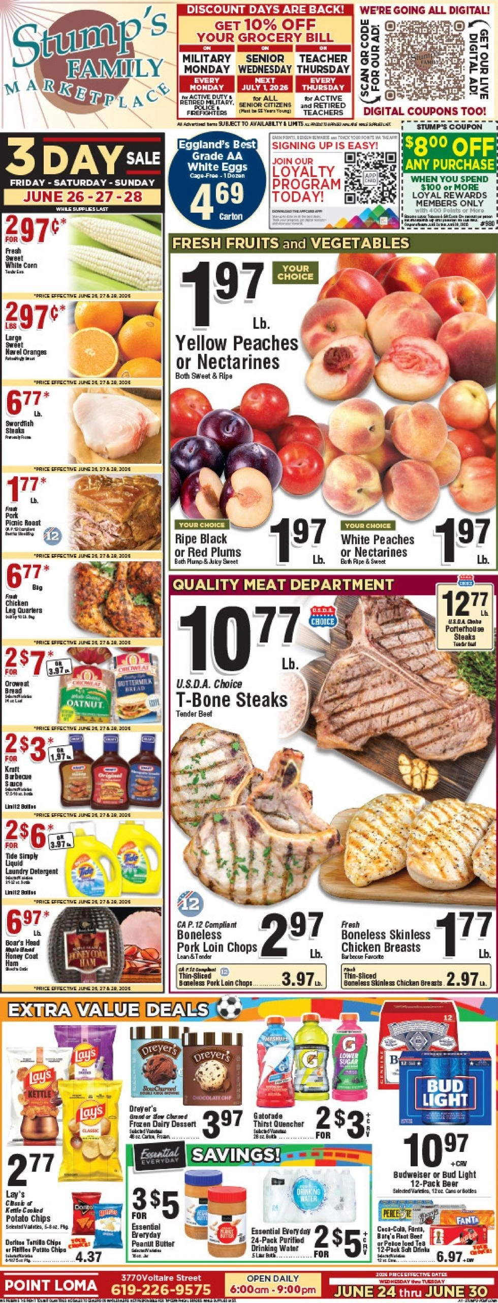Stump’s Family Marketplace flyer page 1