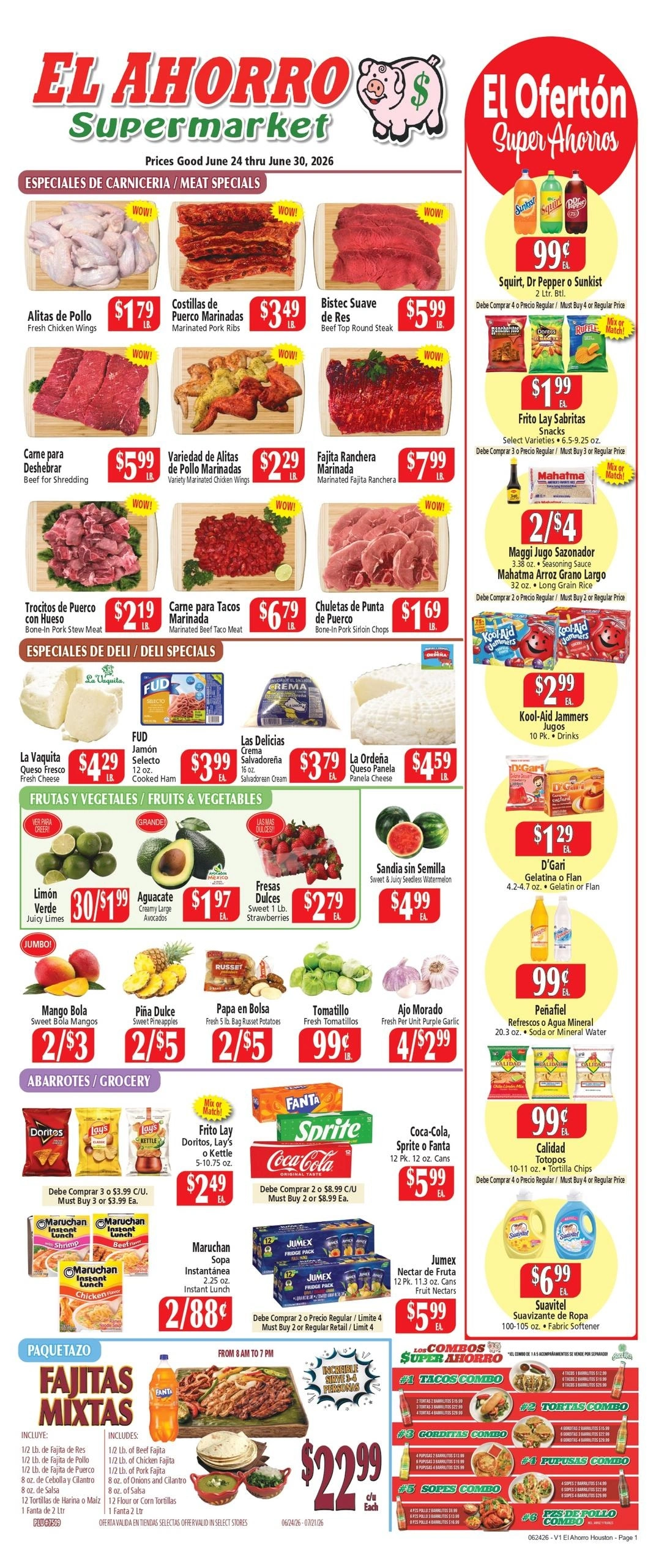 El Ahorro Supermarket flyer page 1