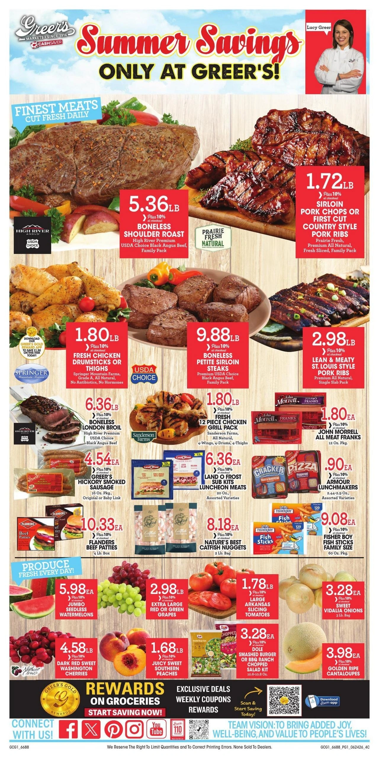 Greer's Cashsaver flyer page 1