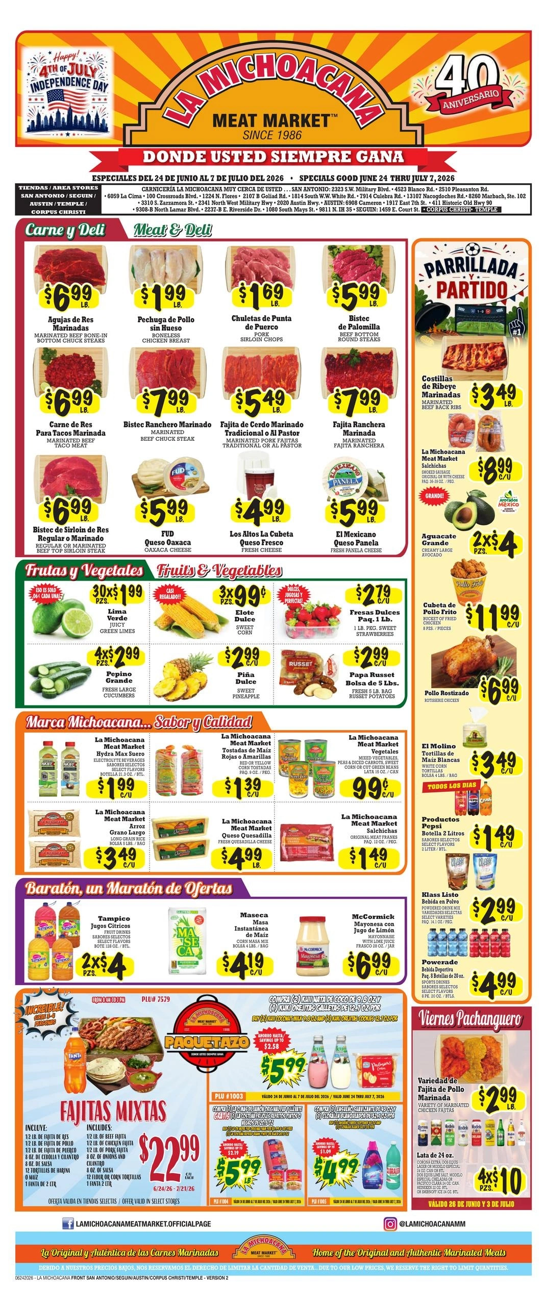 La Michoacana Meat Market flyer page 1