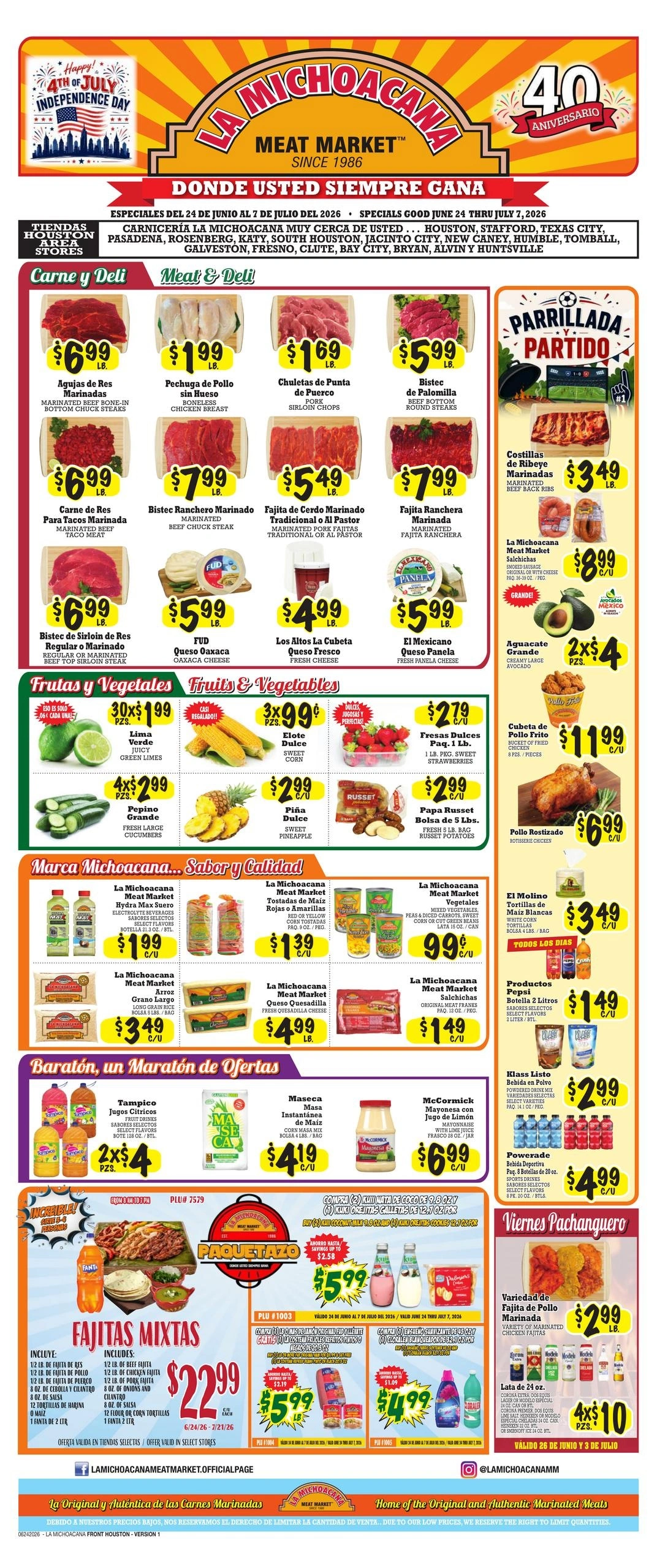 La Michoacana Meat Market flyer page 1