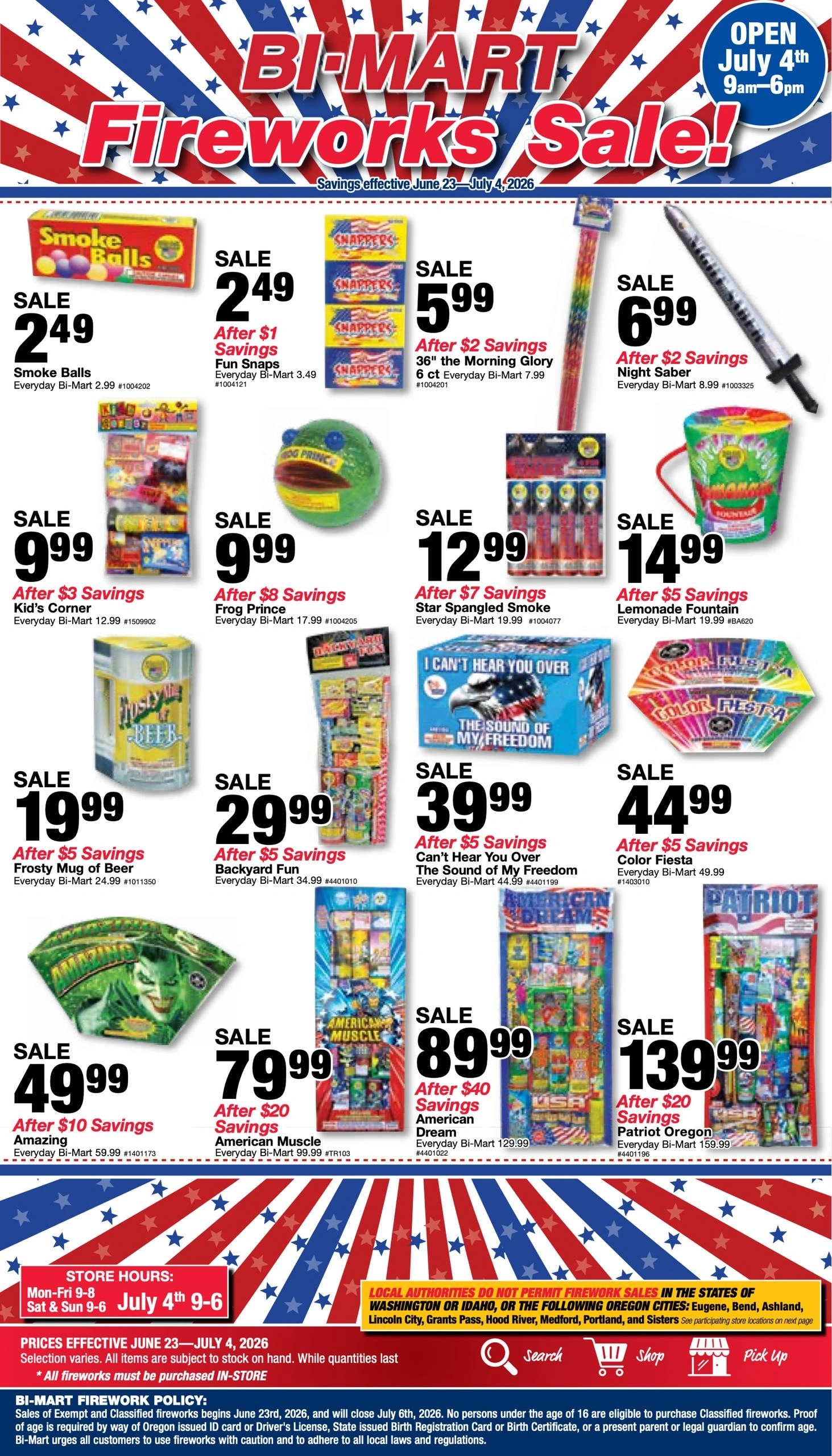 Bi-Mart flyer page 1