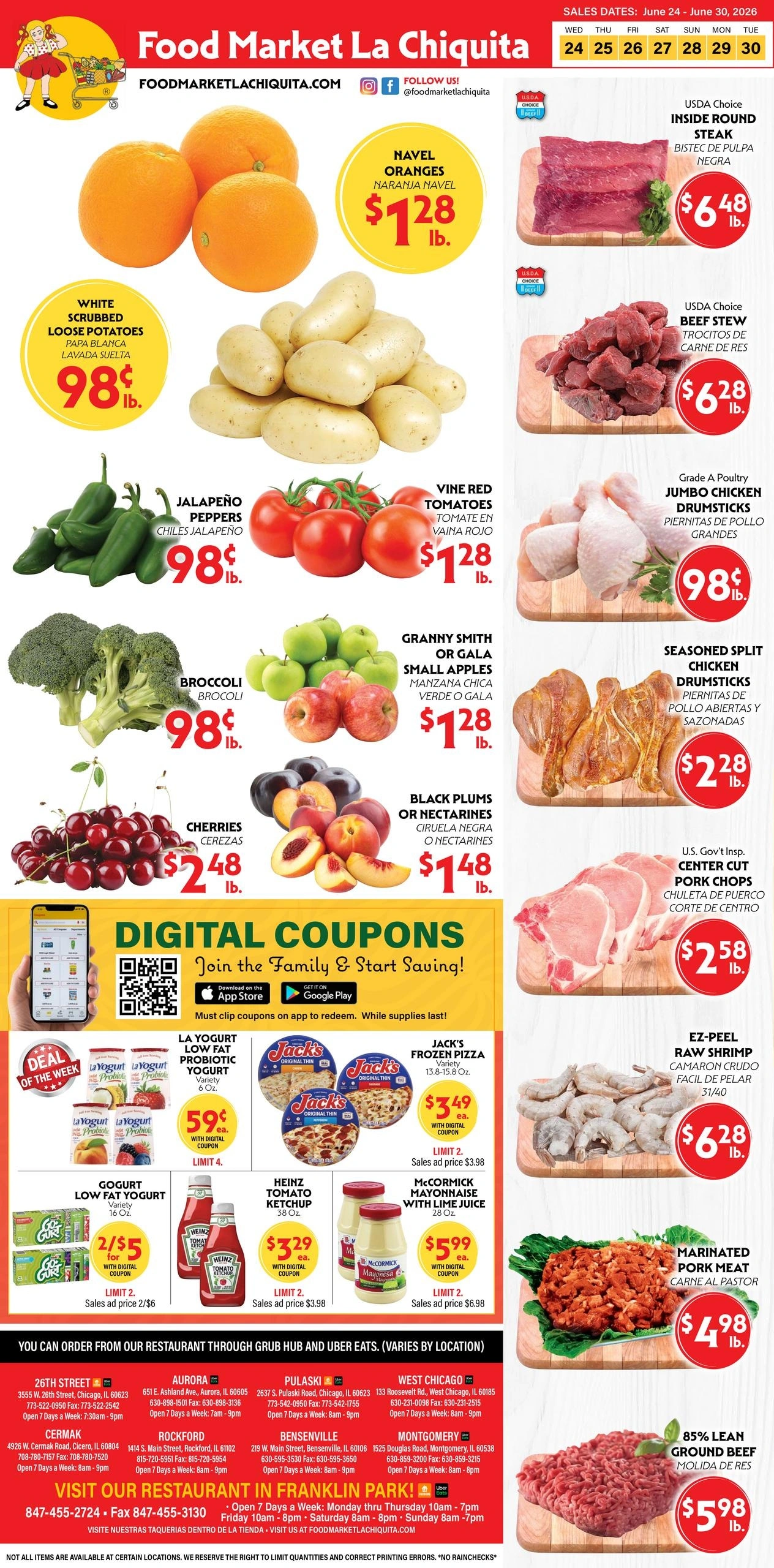 La Chiquita Food Market flyer page 1