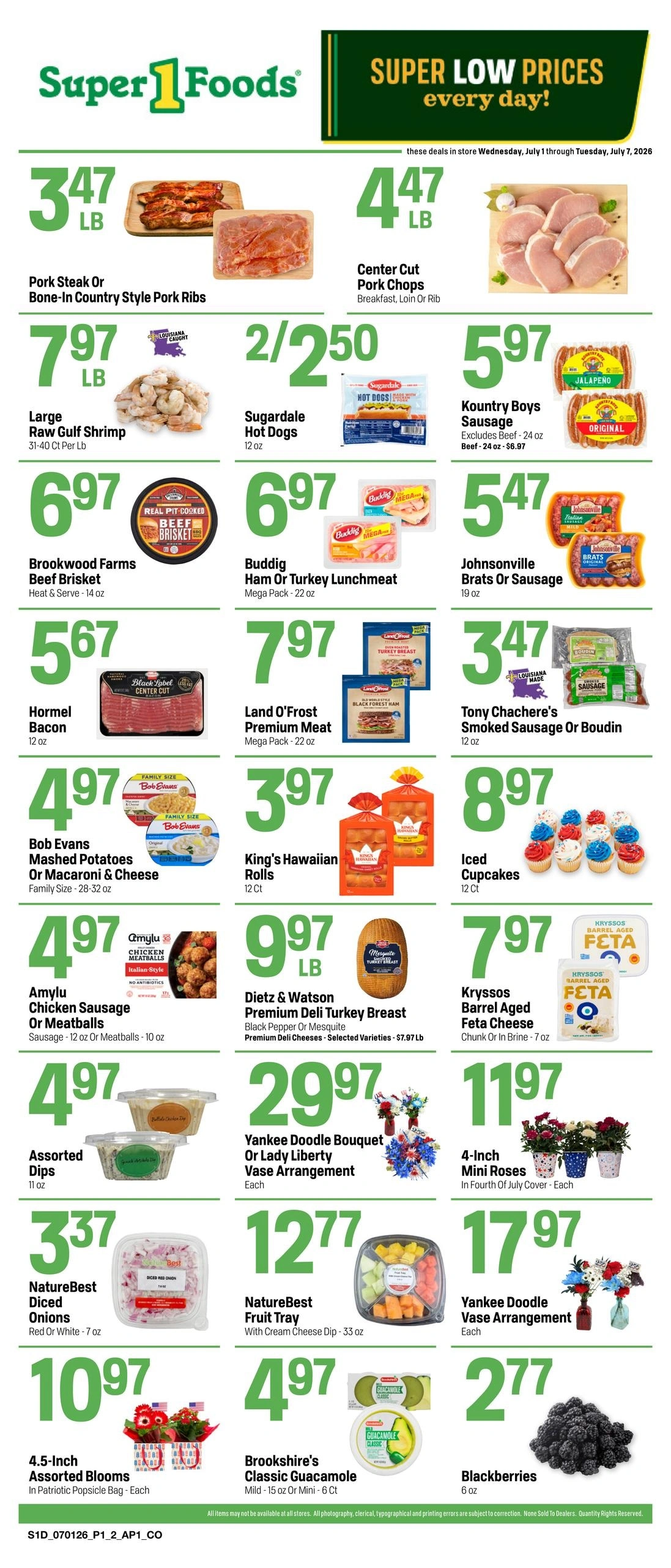 Super 1 Foods & Discount Pharmacy flyer page 1
