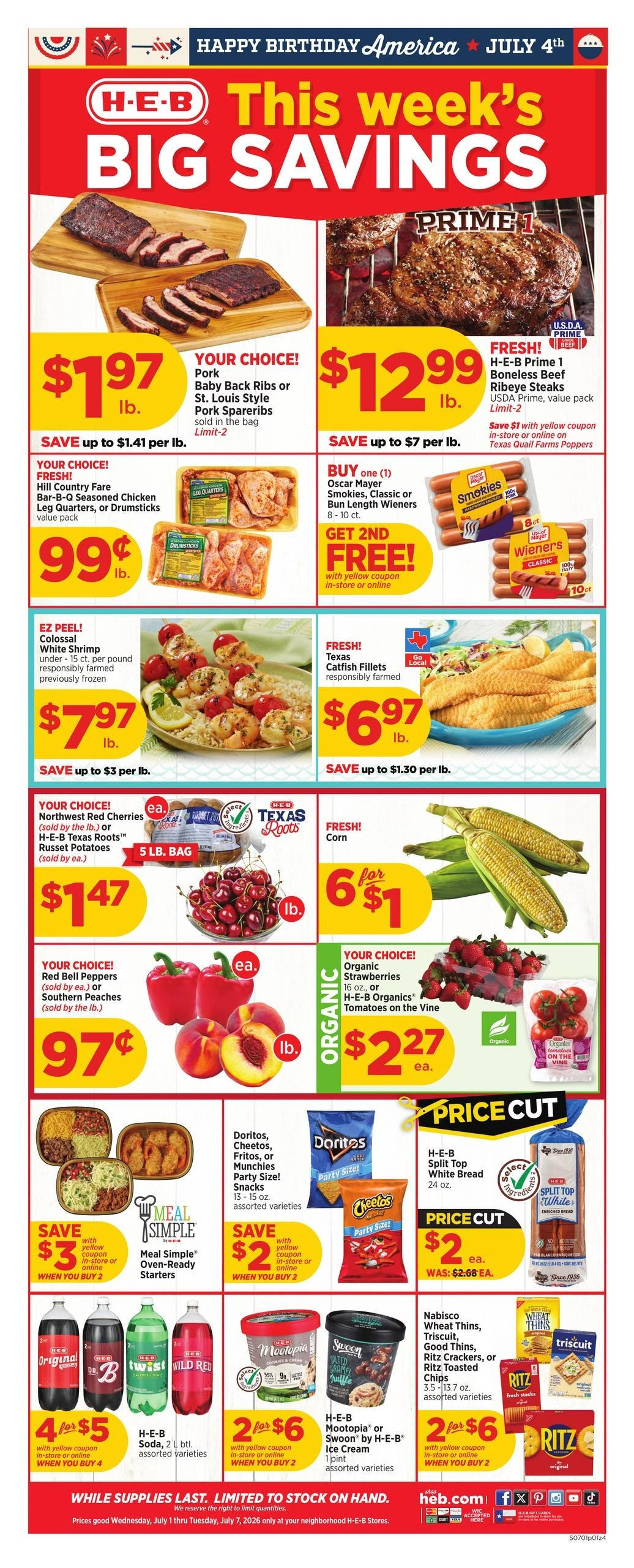 H-E-B flyer page 1