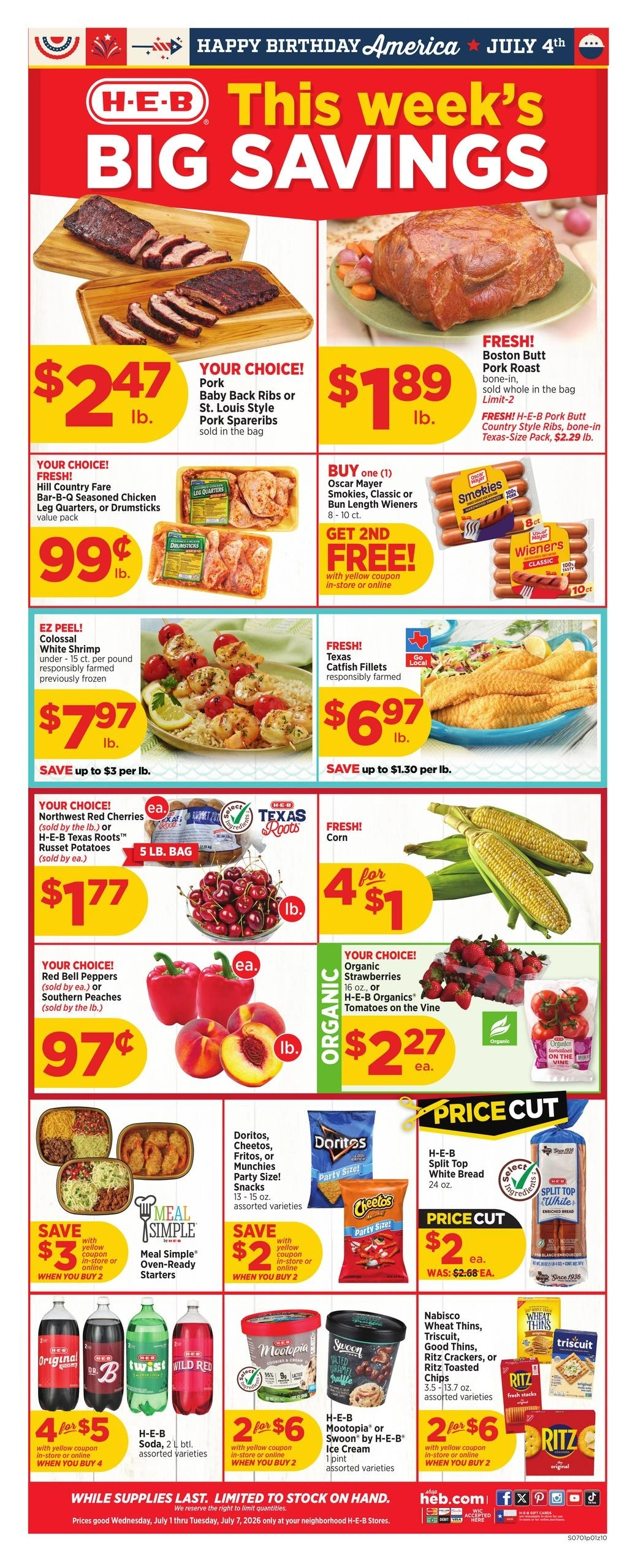 H-E-B flyer page 1