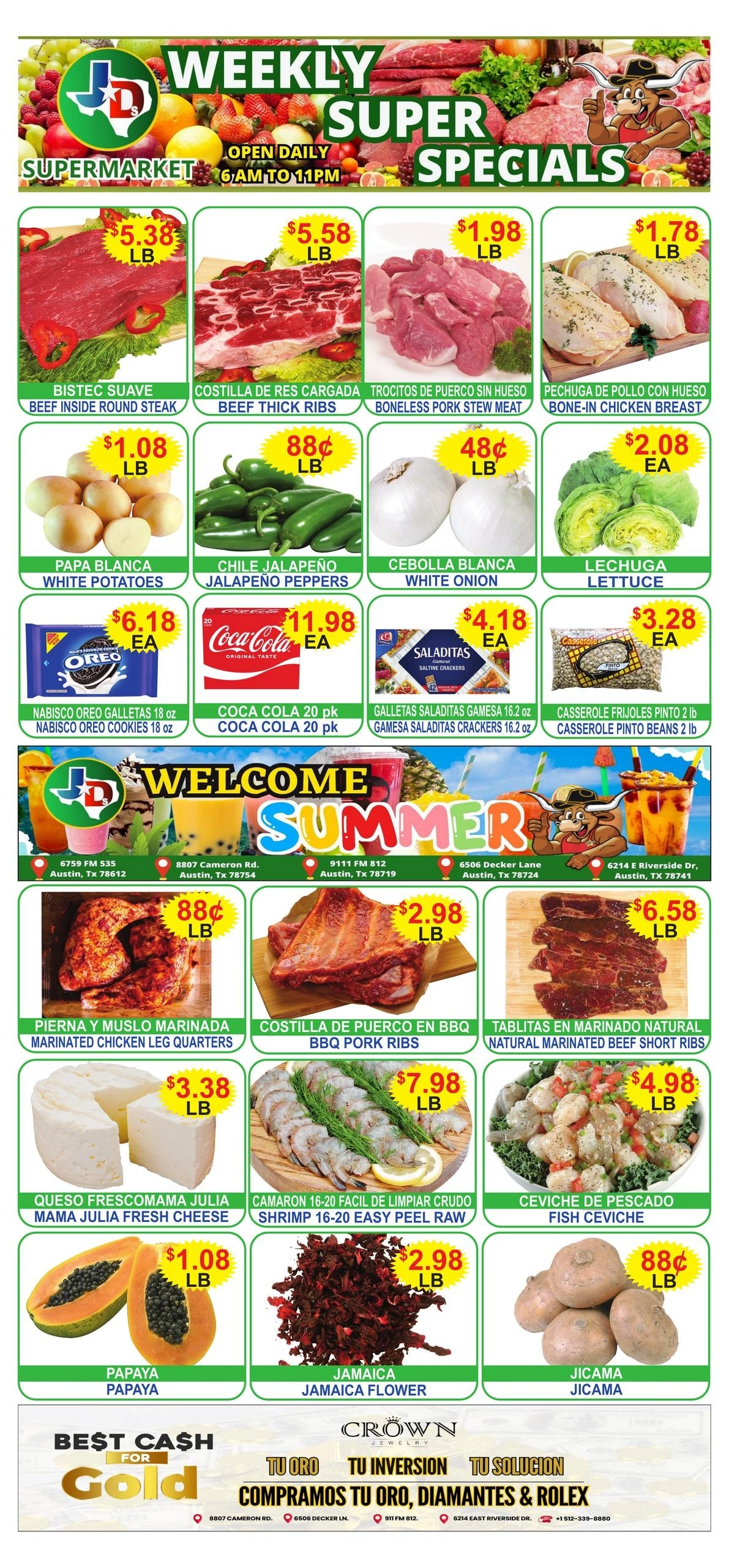 JD's Supermarket flyer page 1