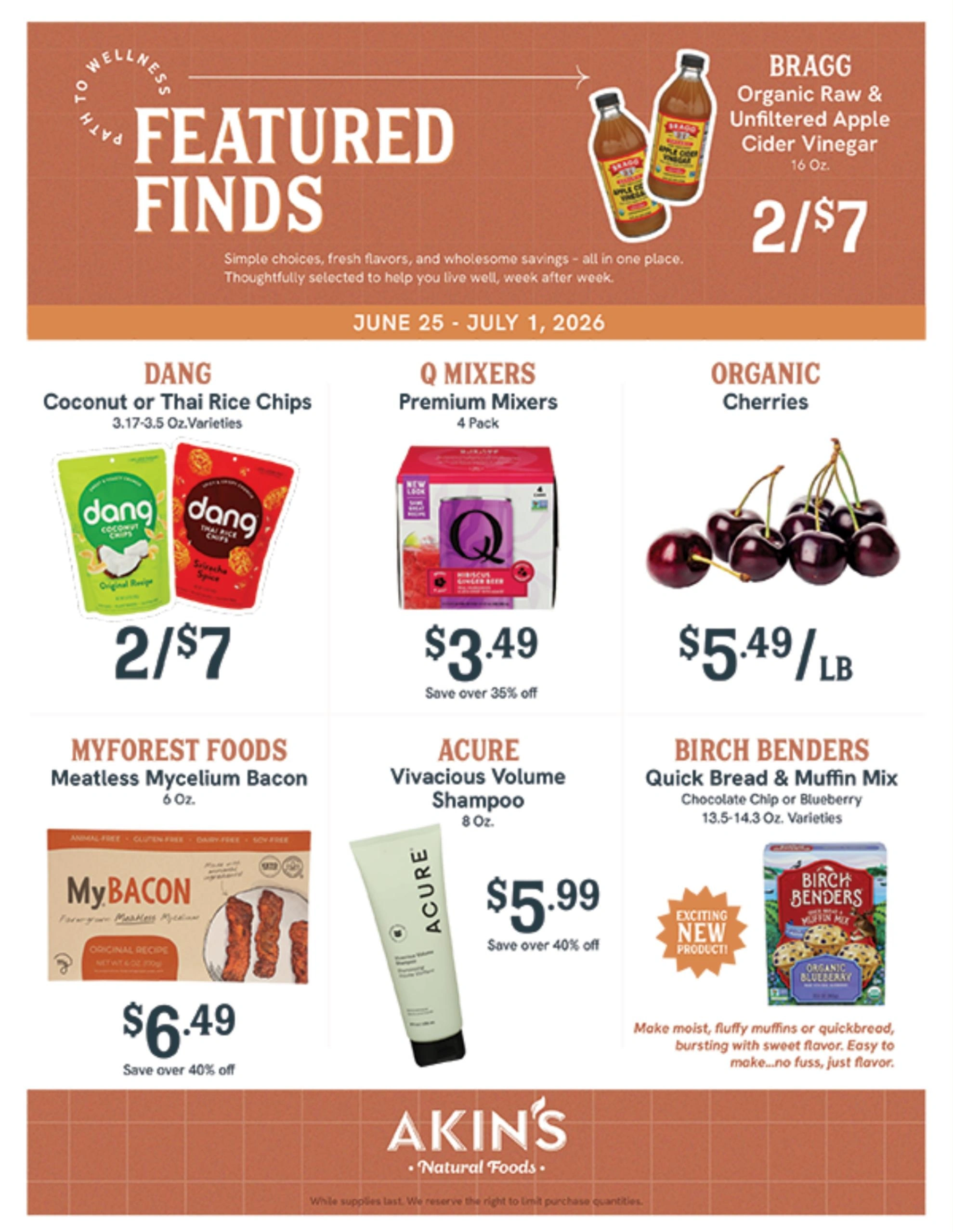 Akin's Natural Foods	 flyer page 1