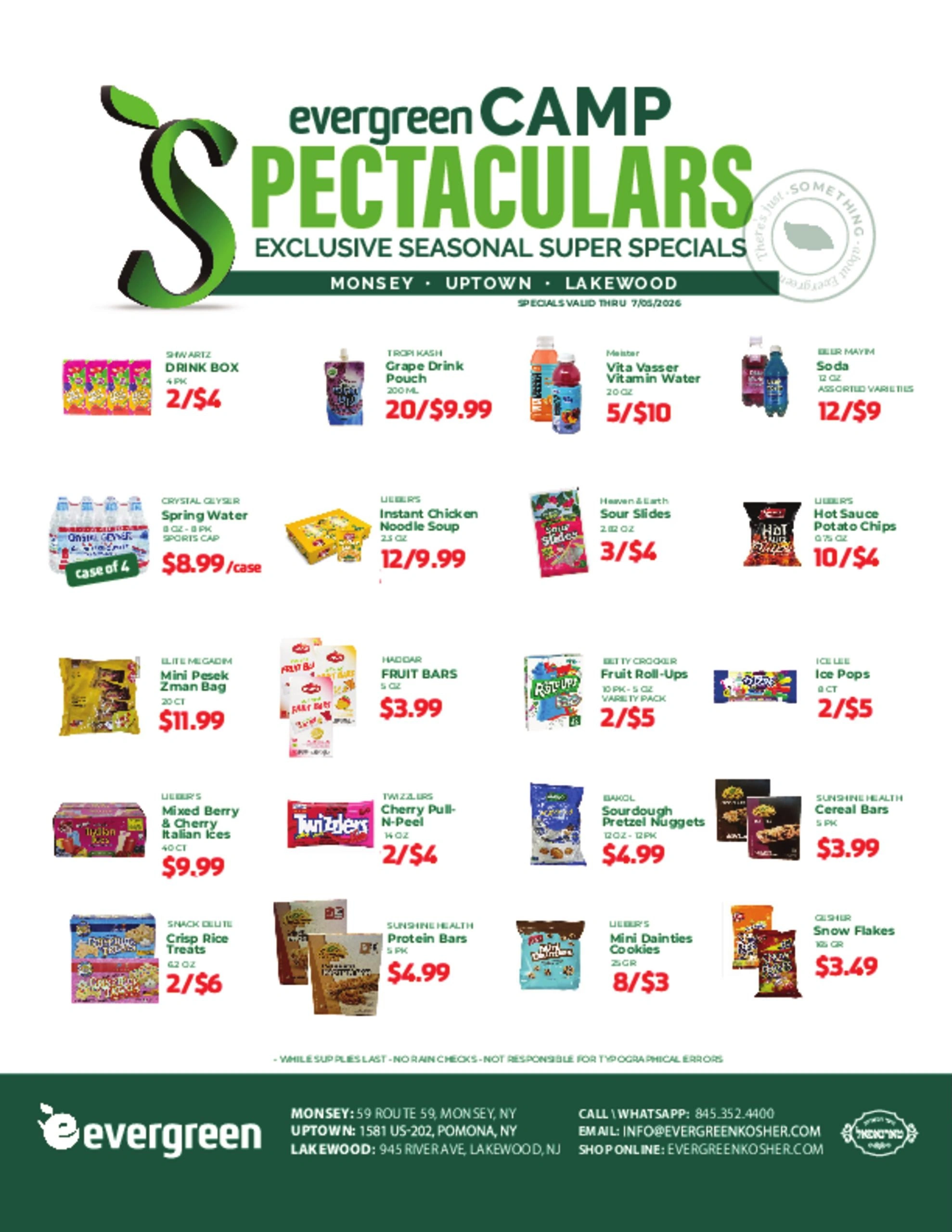 Evergreen Kosher Market flyer page 1
