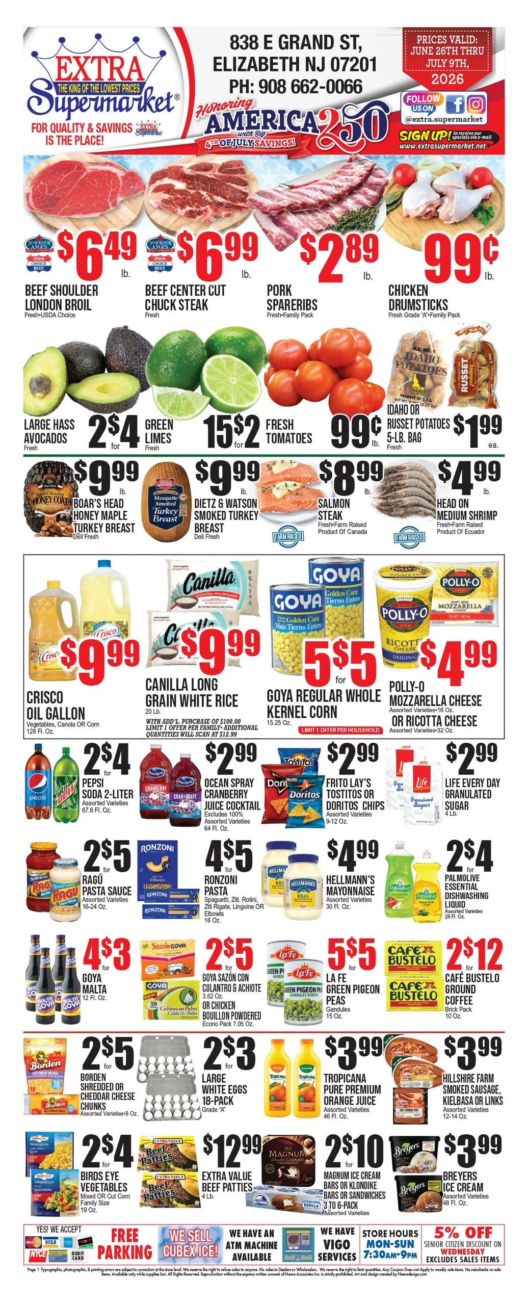 Extra Supermarket flyer page 1