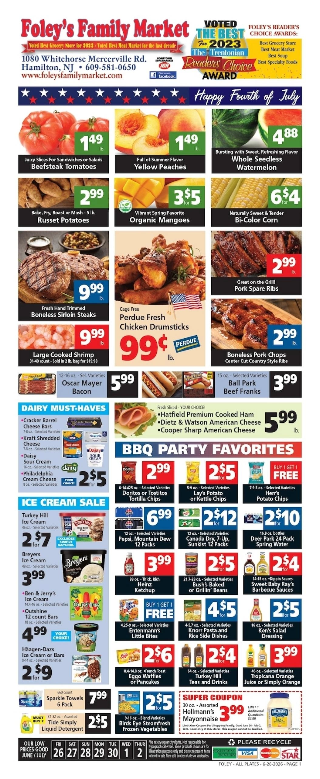 Foley's Family Market IGA flyer page 1