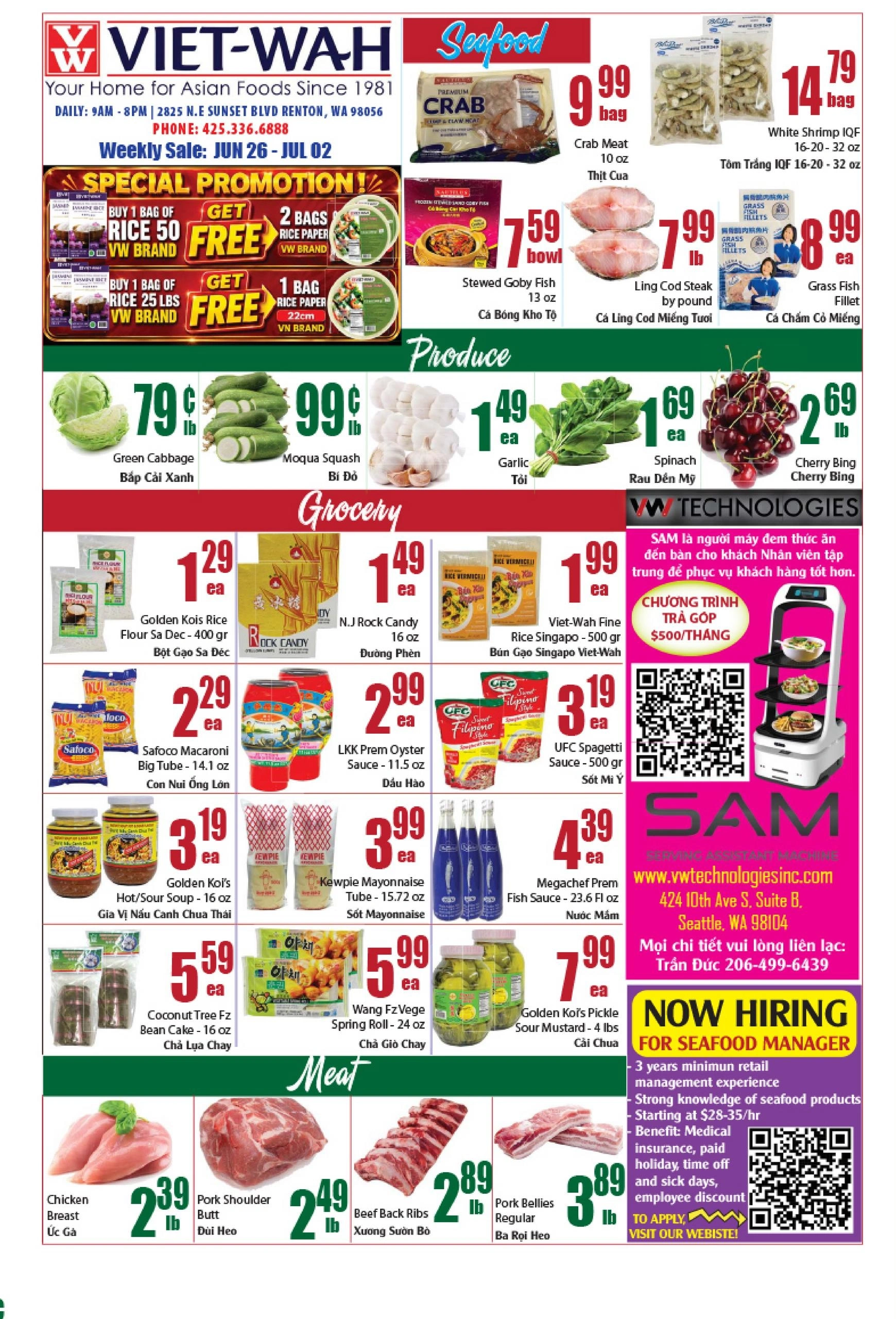 Viet Wah Supermarket flyer page 1