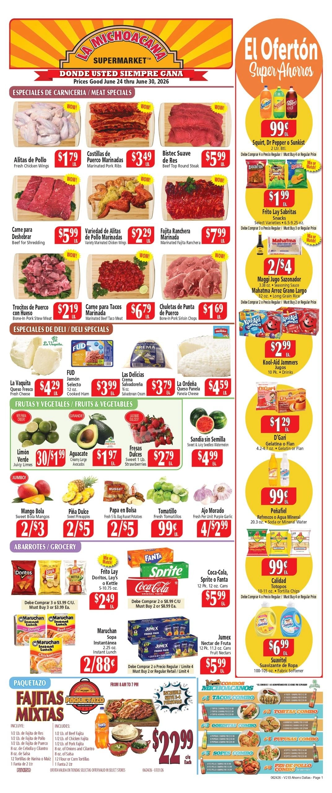 El Ahorro Supermarket flyer page 1