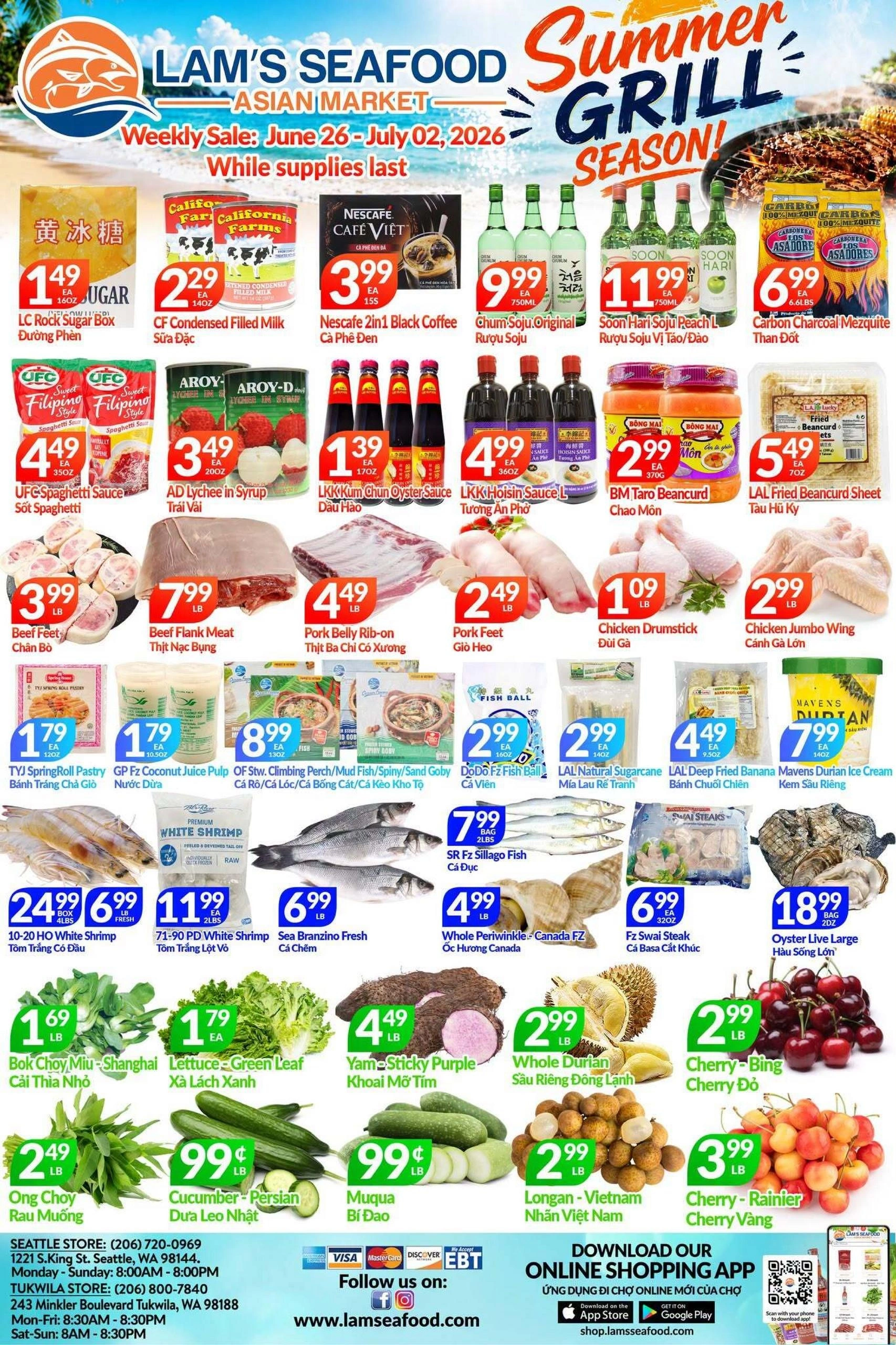 Lam's Seafood Market flyer page 1