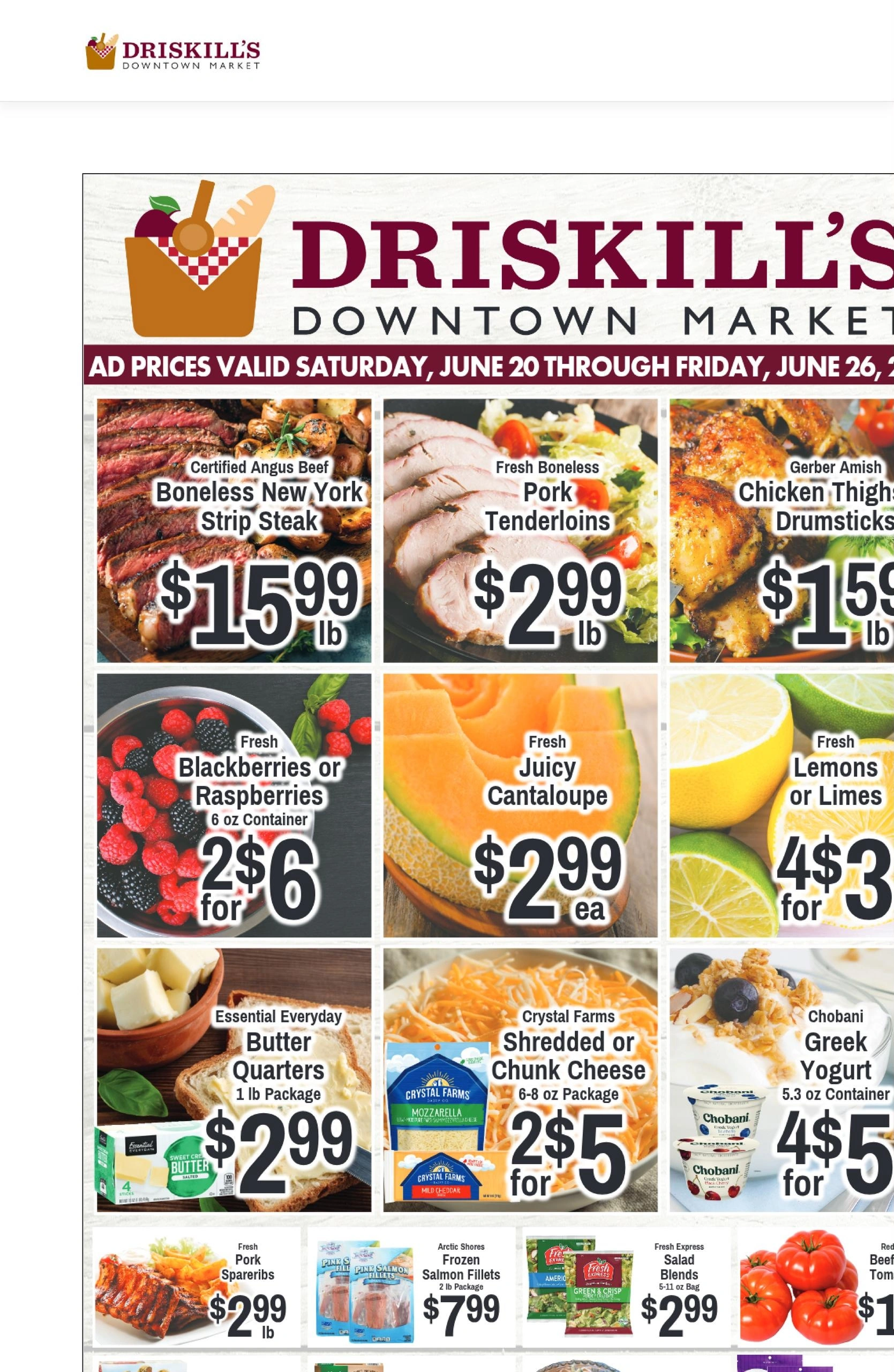 Driskill's Foods flyer page 1